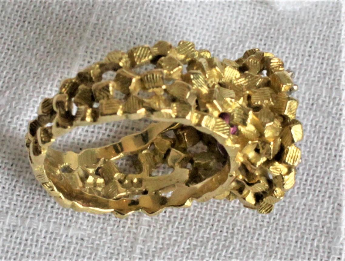 John Donald 18-Karat Yellow Gold & Diamond Brutalist Styled Wedding Ring Set 3