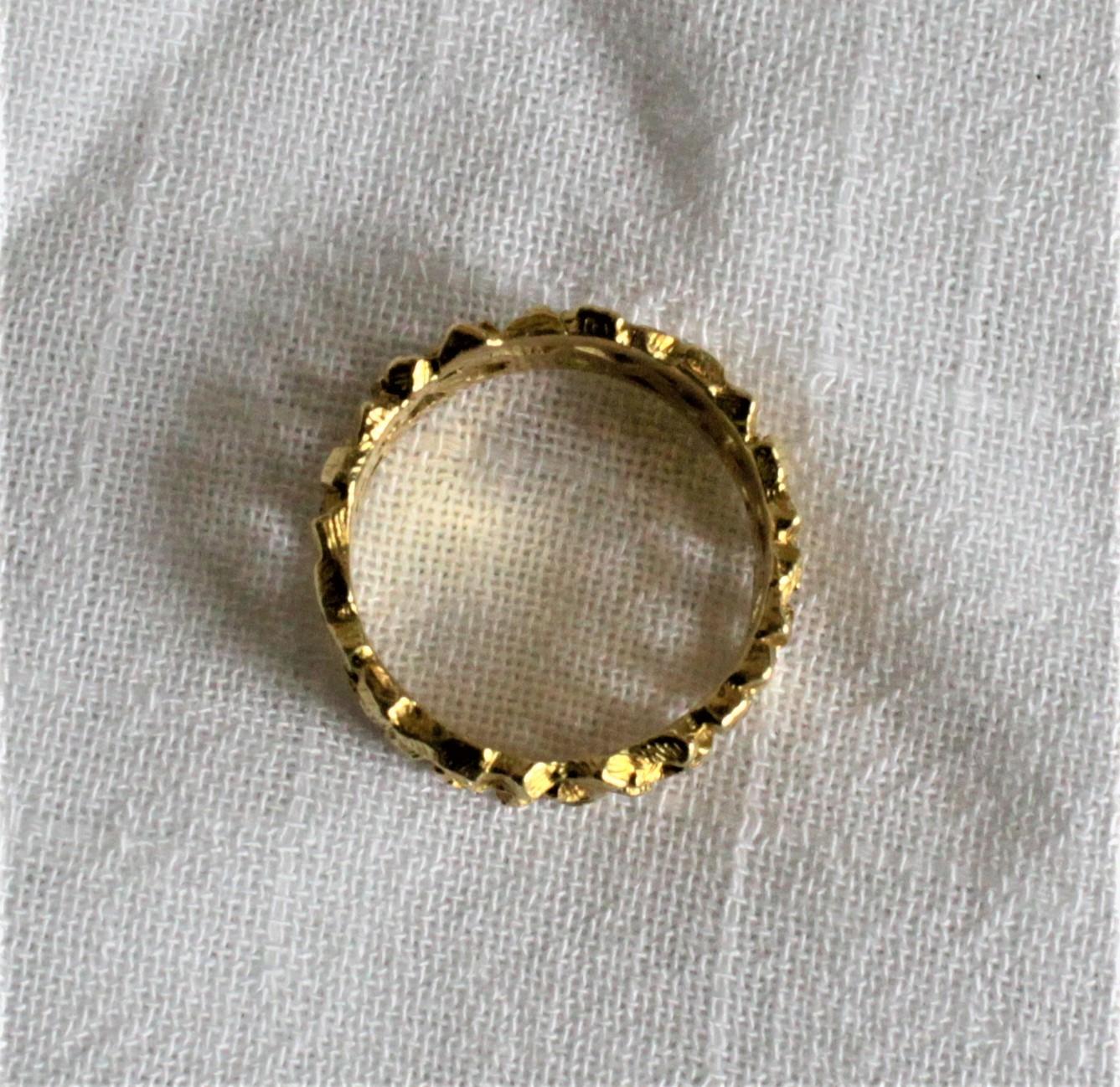 John Donald 18-Karat Yellow Gold & Diamond Brutalist Styled Wedding Ring Set 5