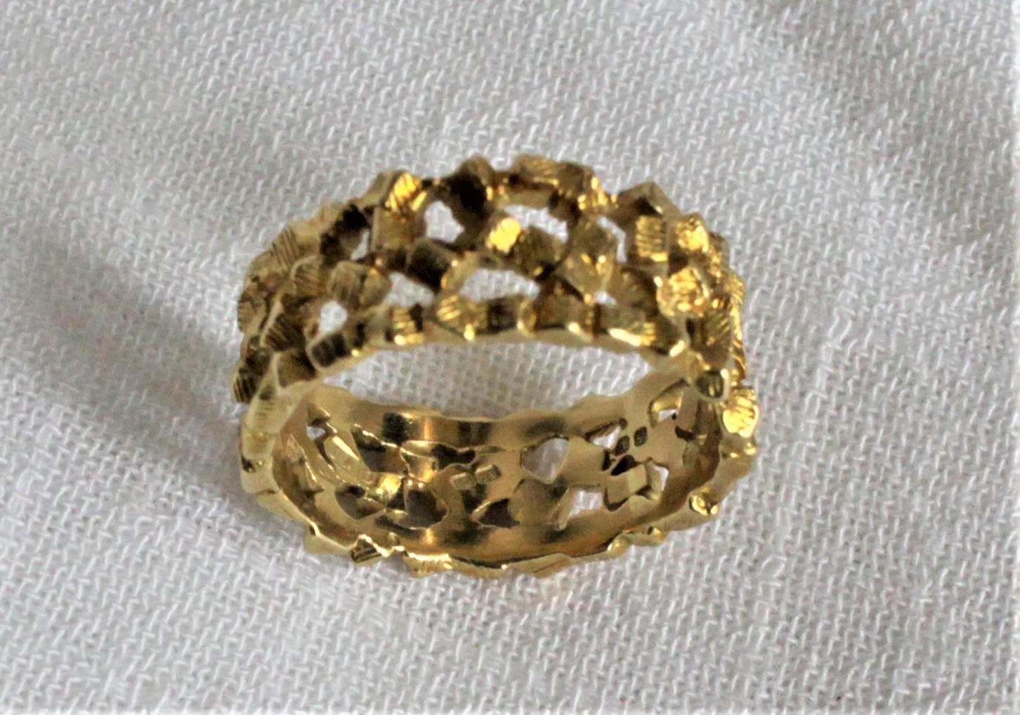 John Donald 18-Karat Yellow Gold & Diamond Brutalist Styled Wedding Ring Set 6