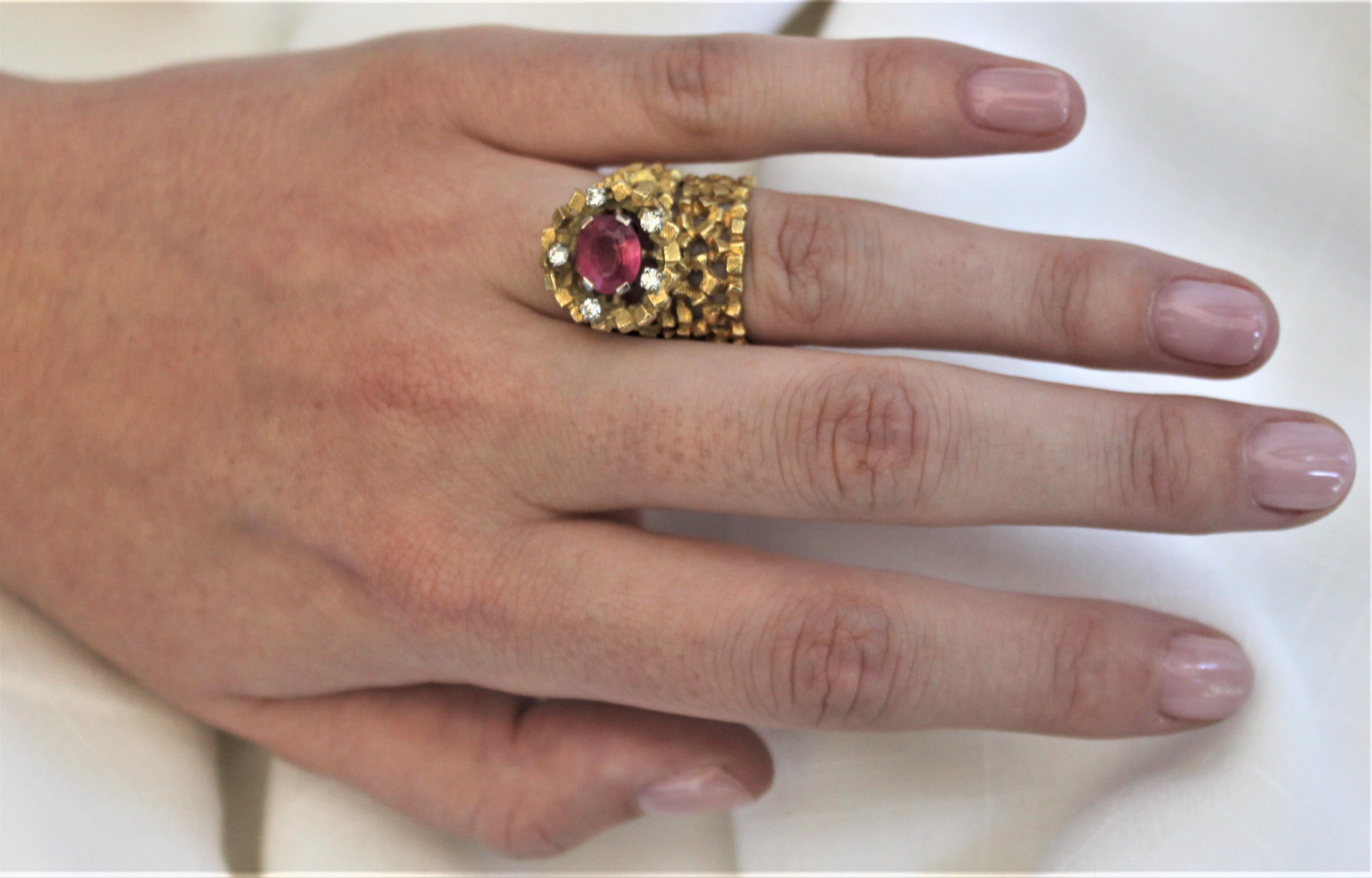 John Donald 18-Karat Yellow Gold & Diamond Brutalist Styled Wedding Ring Set 9