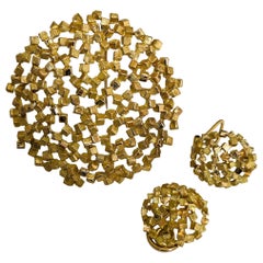 Vintage John Donald Brooch and Earrings, 1968