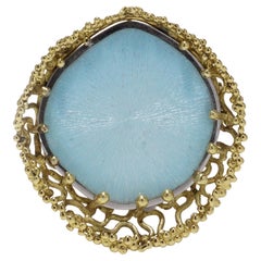 John Donald & Simon Benney 18kt Gold and Enamel Convertible Brooch-Pendant