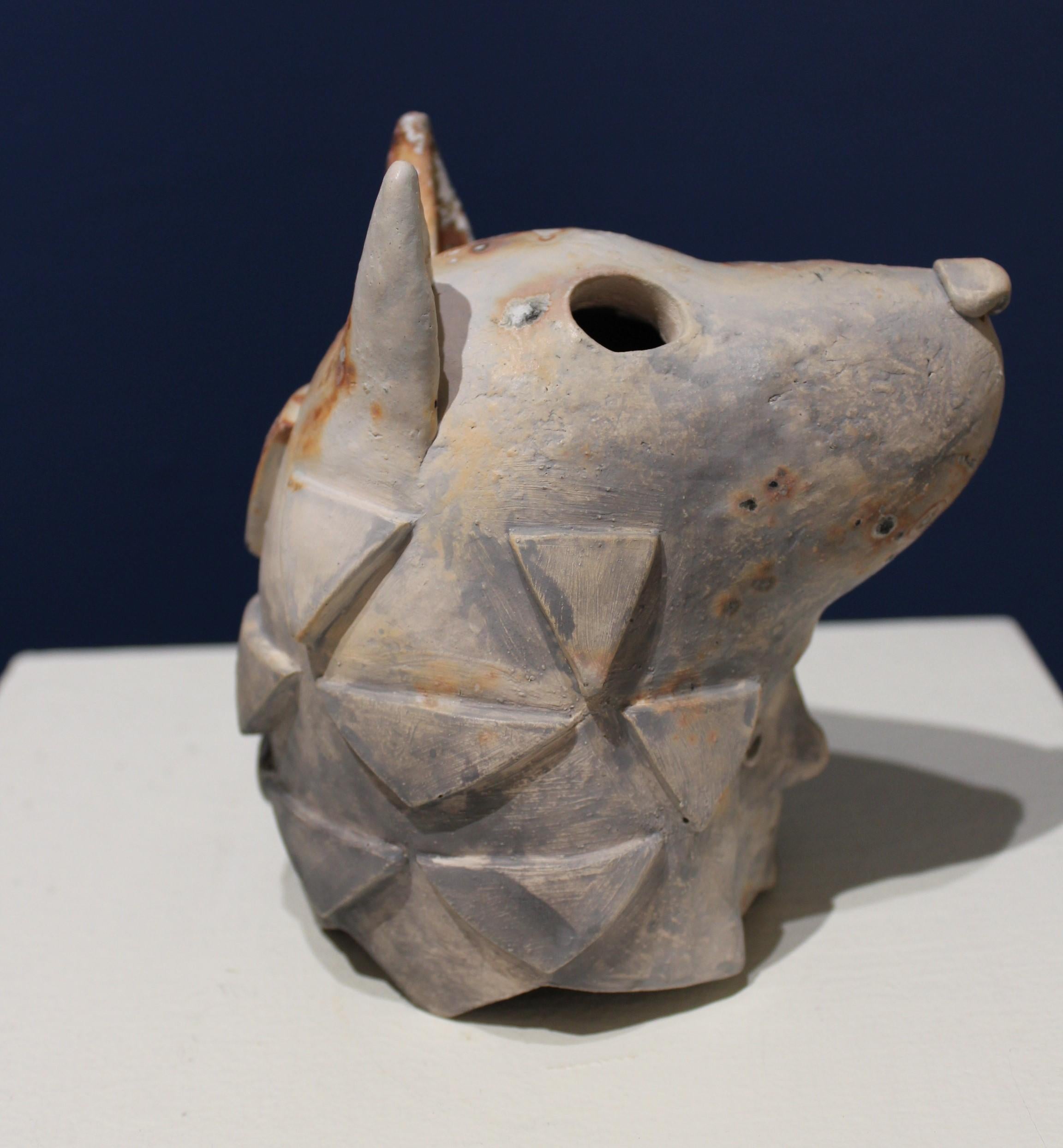 clay wolf head