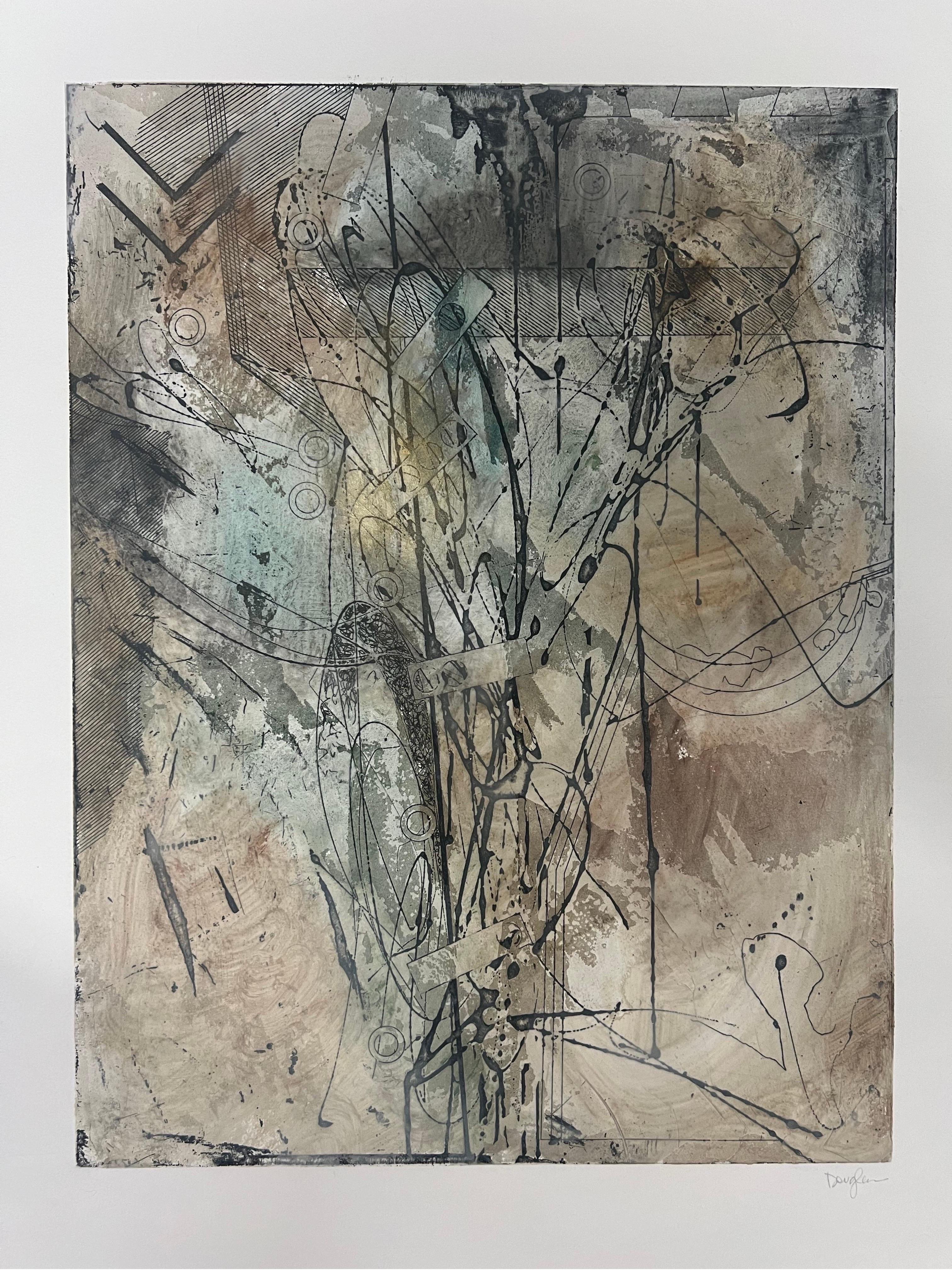 Firmata Stampa originale dal sapore vintage realizzata dall'artista John Douglas su carta pesante con bordi decorati 