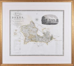 Mappa del Berkshire del XIX secolo incisa da John Dower