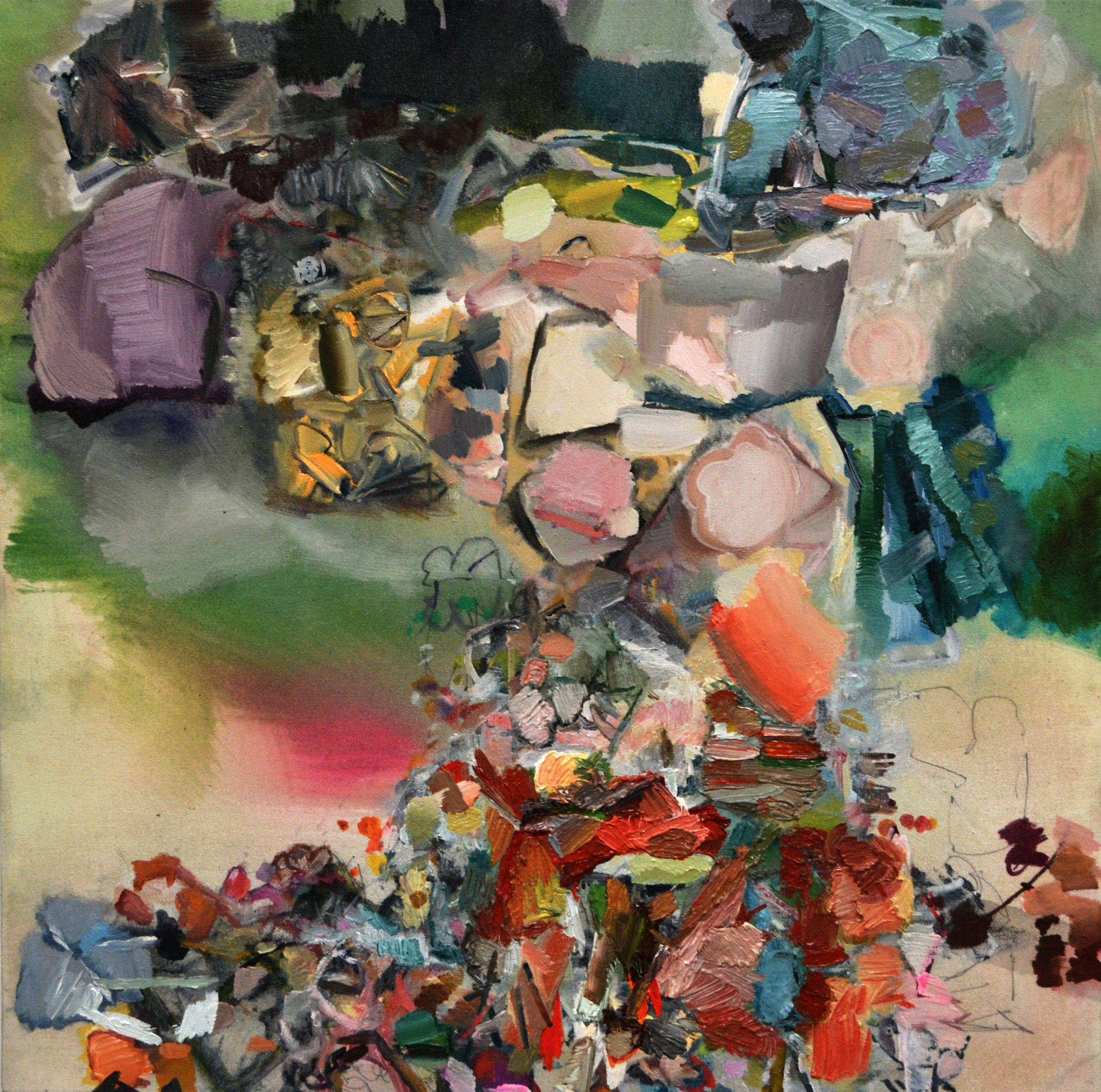 John Dowling Abstract Painting – Deeper Into The Sticks, Gemälde, Öl auf Leinwand