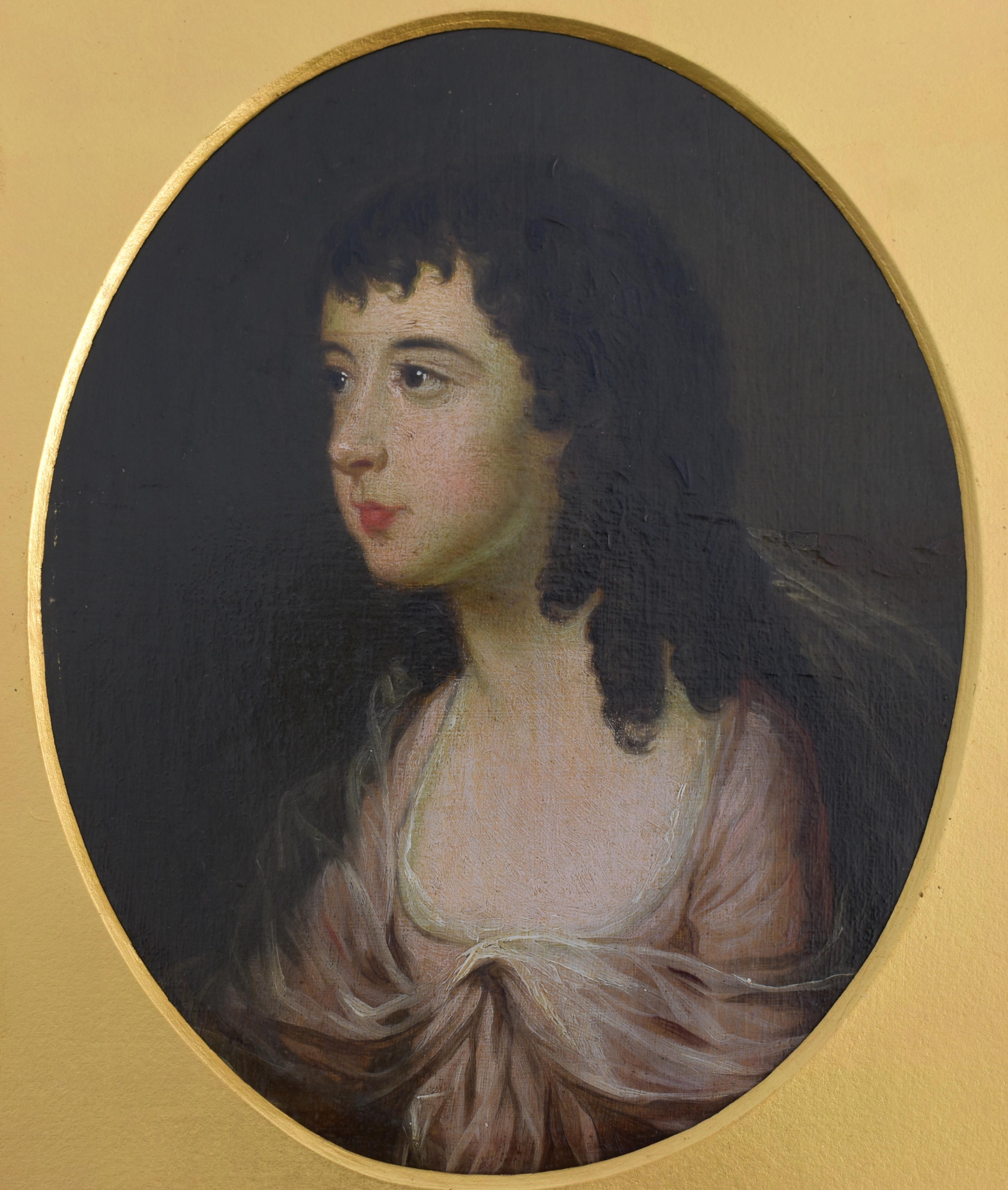 Circle of John Downman (1750-1824) Portrait Miniature of a Lady c1780 Oil For Sale 1