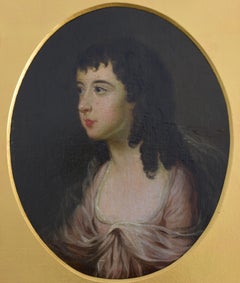 Circle of John Downman (1750-1824) Portrait Miniature of a Lady c1780 Oil