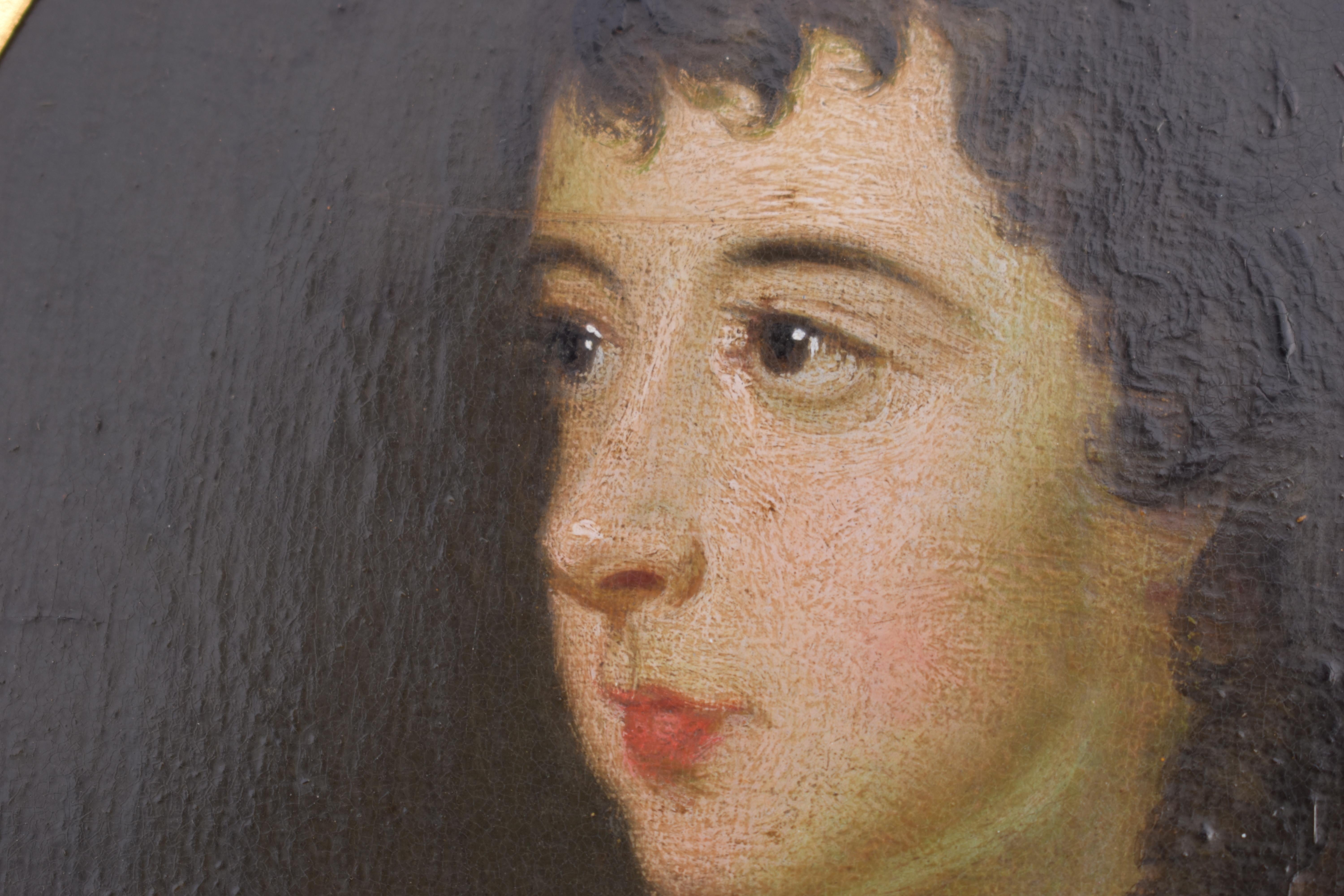 Circle of John Downman (1750-1824) Portrait Miniature of a Lady c1780 Oil For Sale 2