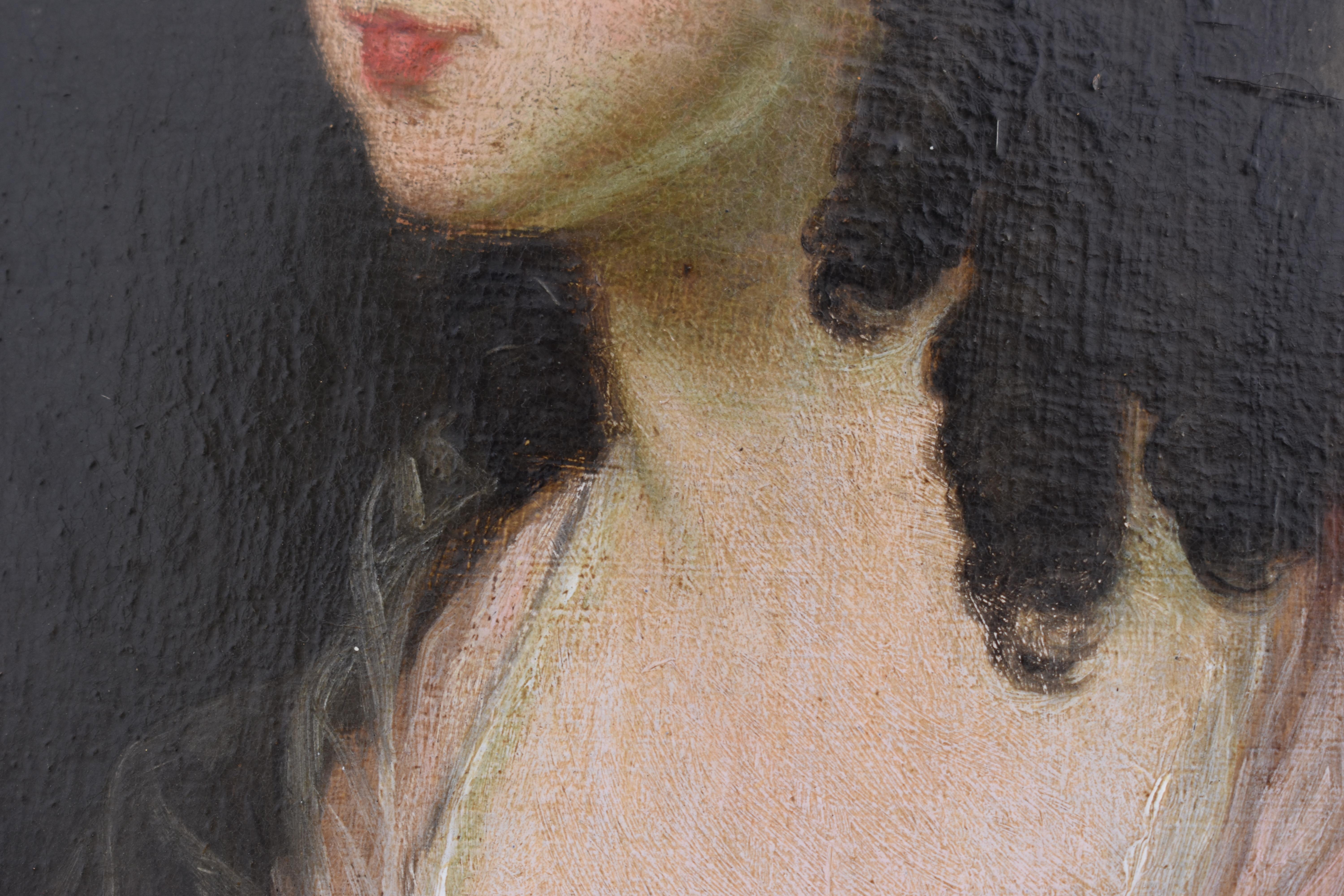 Circle of John Downman (1750-1824) Portrait Miniature of a Lady c1780 Oil For Sale 3
