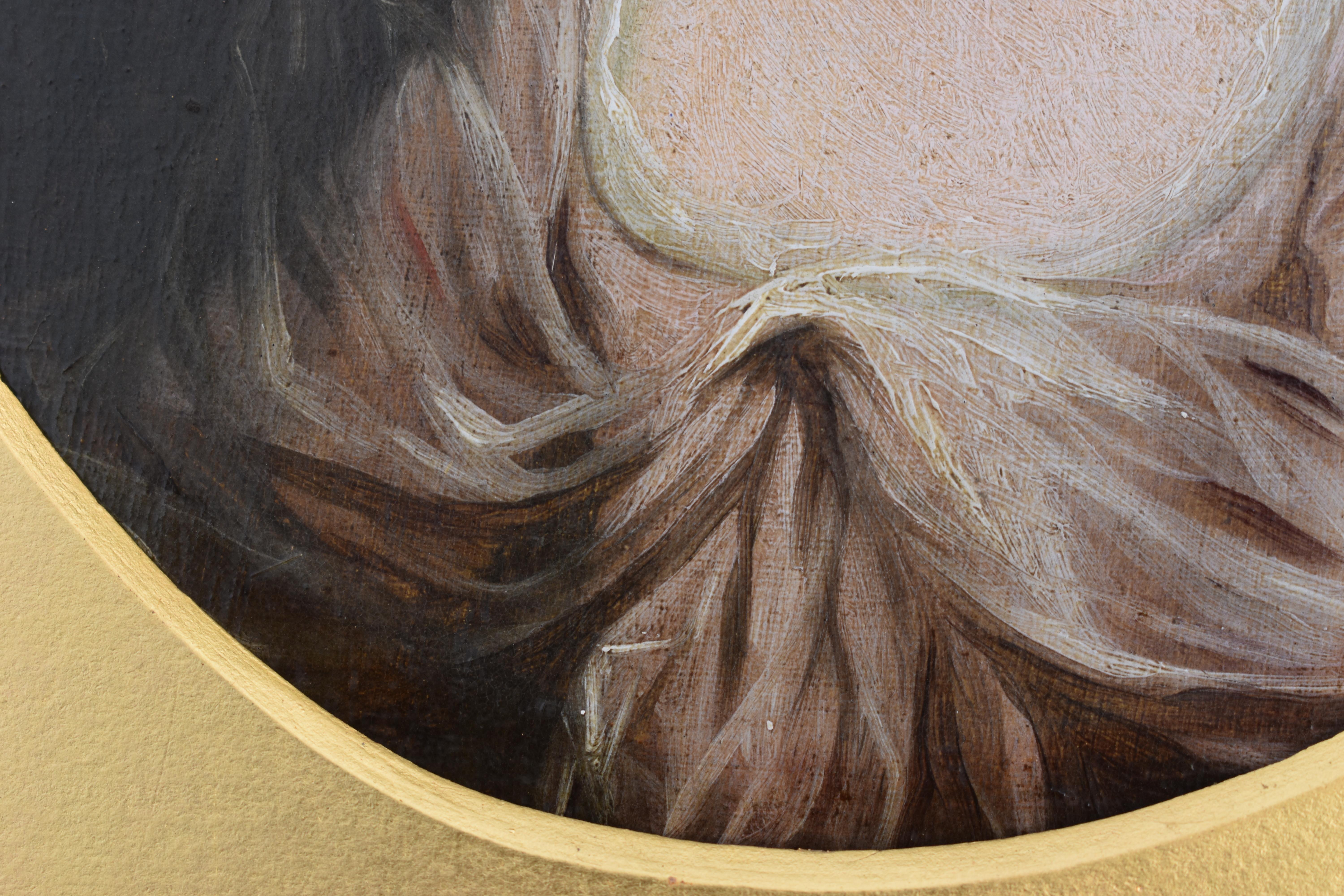 Circle of John Downman (1750-1824) Portrait Miniature of a Lady c1780 Oil For Sale 4