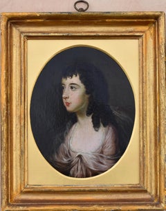 Circle of John Downman (1750-1824) Portrait Miniature of a Lady c1780 Oil