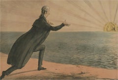 Lithographie de John Doyle (17971868) - 1830, The Gheber Worshipping The Rising (Le caoutchouc qui s'enroule dans le sommet)