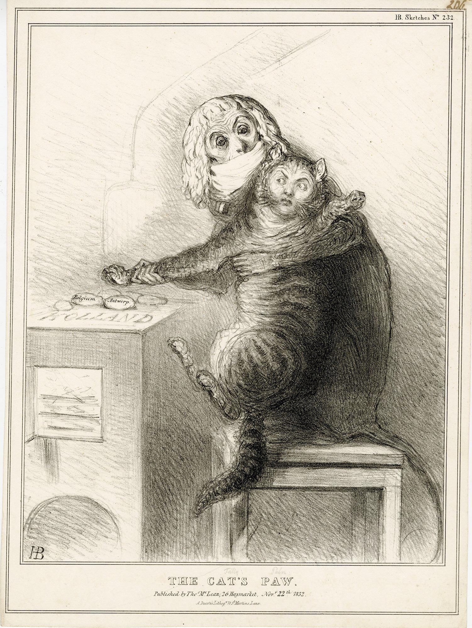 Figurative Print de John Doyle - La pata del gato
