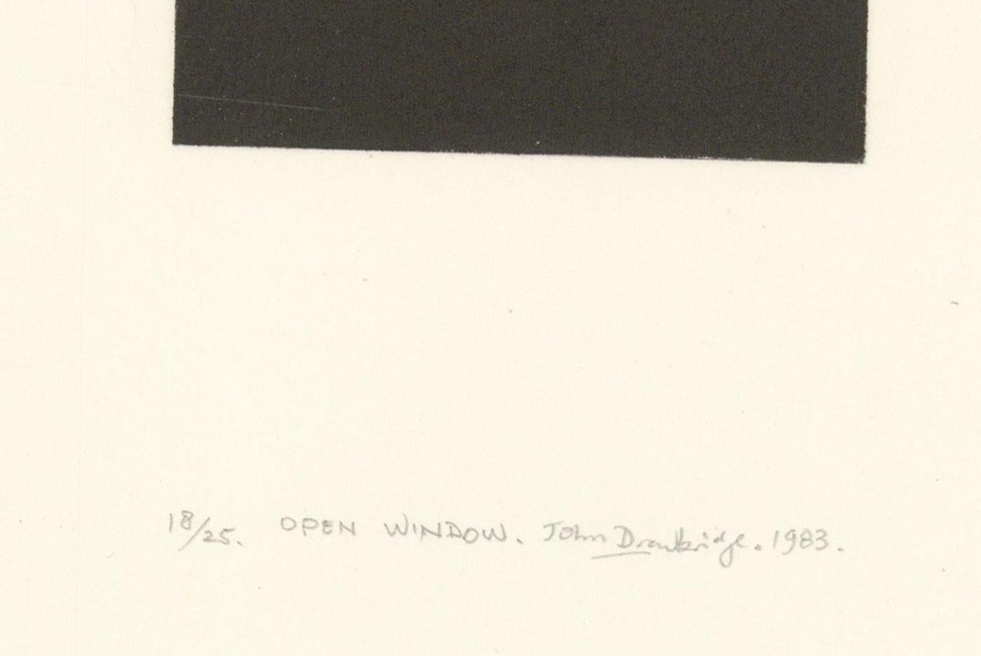 John Drawbridge MBE (1930-2005) - Signiert 1983 Mezzotint, Offenes Fenster im Angebot 2