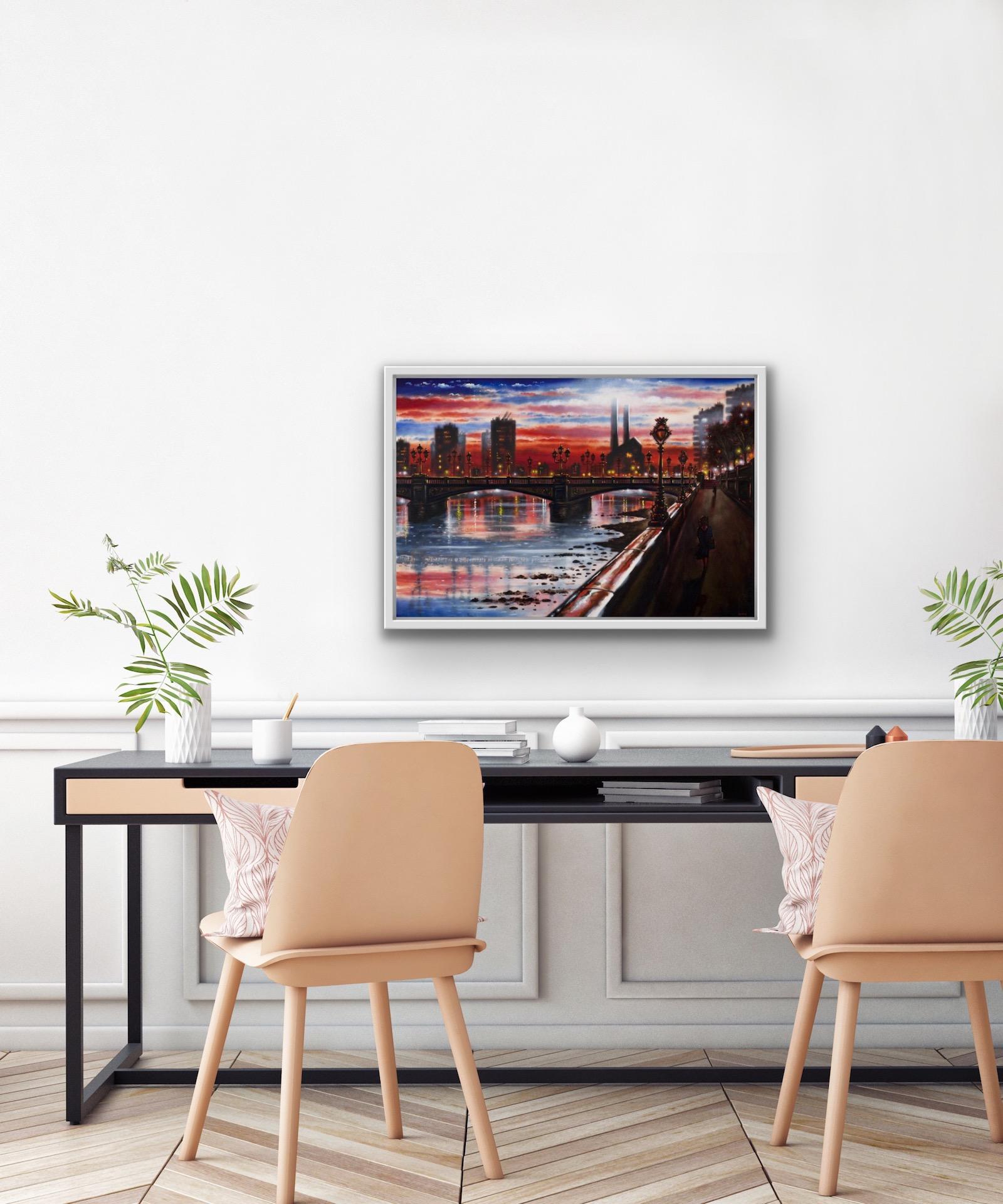 John Duffin, Battersea Bridge, London Cityscape Painting, Contemporary Art For Sale 3