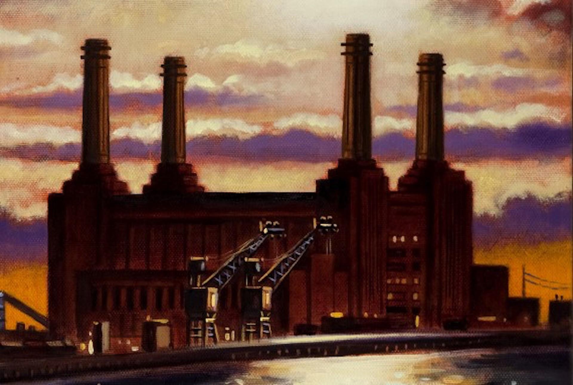 Battersea from Vauxhall Bridge [2012]
Original
Landscape
Oil Paint on Canvas
Canvas size: H:76cm x W:51 cm x D:4cm
Sold Unframed
Please note that insitu images are purely an indication of how a piece may look

Battersea Power Station painted at dusk