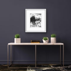 John Duffin Kings Cross Rain, London art, cityscape art, architecture art