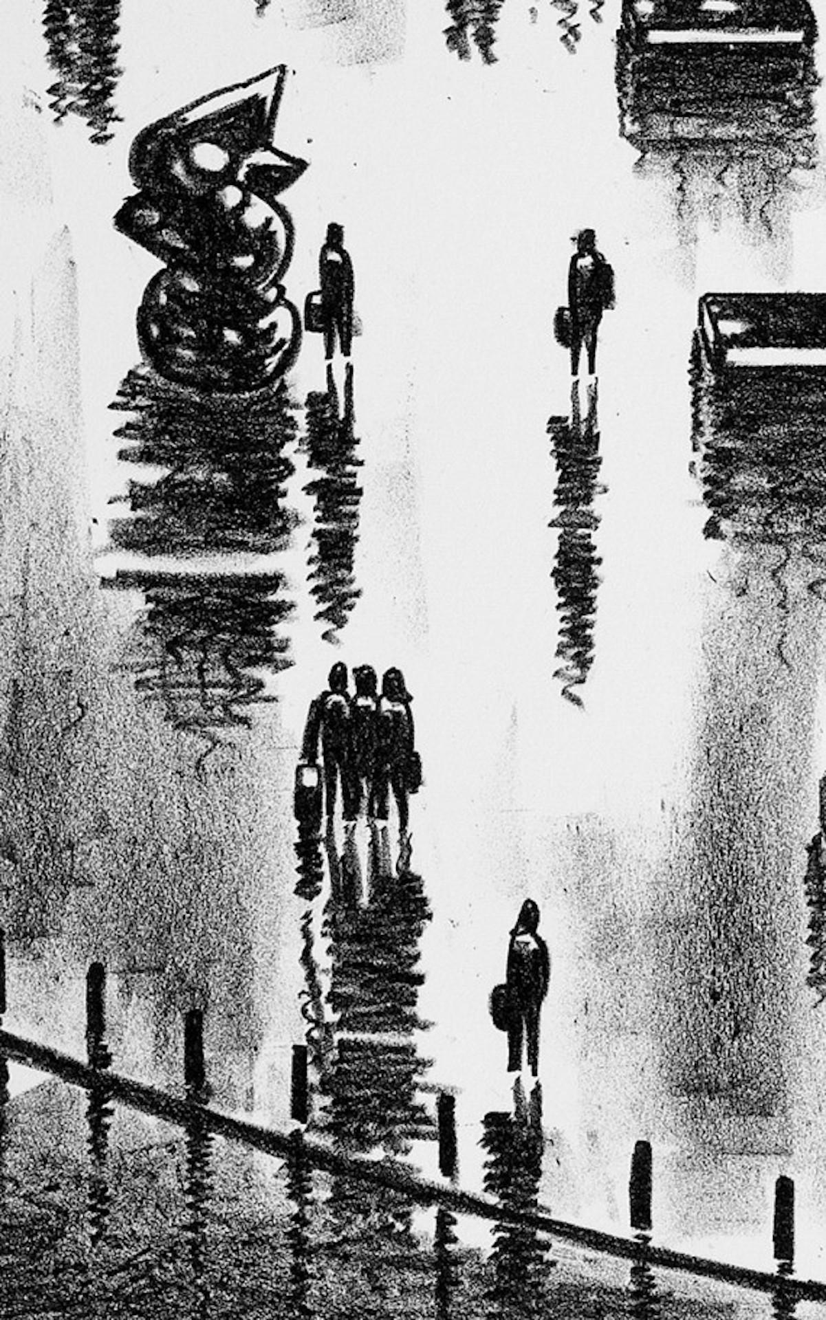 Londra King's Cross, Paesaggio urbano, Stampa di Londra in edizione limitata, Arte dei pendolari in vendita 1