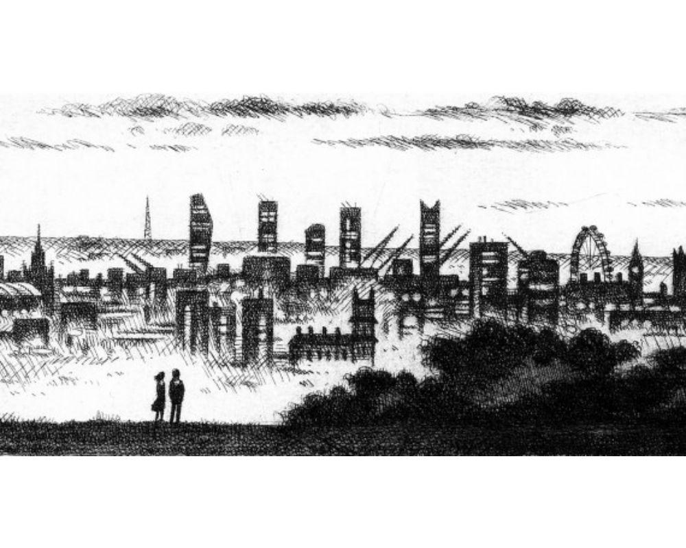 Parliament Hill London with Etching Print by John Duffin For Sale 4