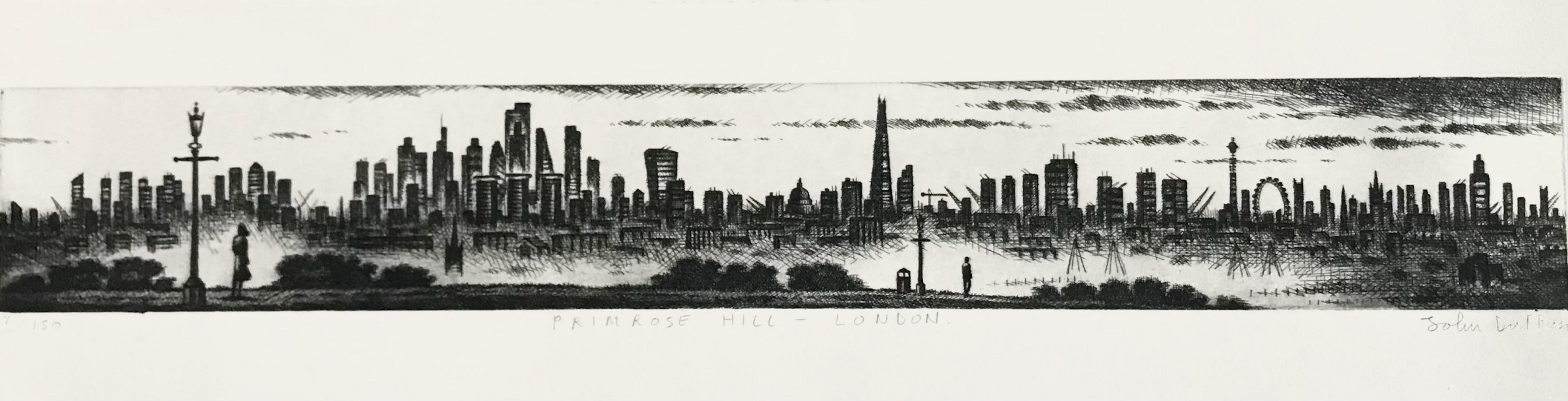 Primrose Hill - London Art, London Art, paysage urbain noir et blanc, monochrome