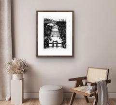 Thames Bridges Dusk, Limited Edition London Cityscape Print, Monochrome Art