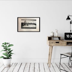 Waterloo Bridge Sunset BY JOHN DUFFIN, London Art, Monotone Cityscape Etching