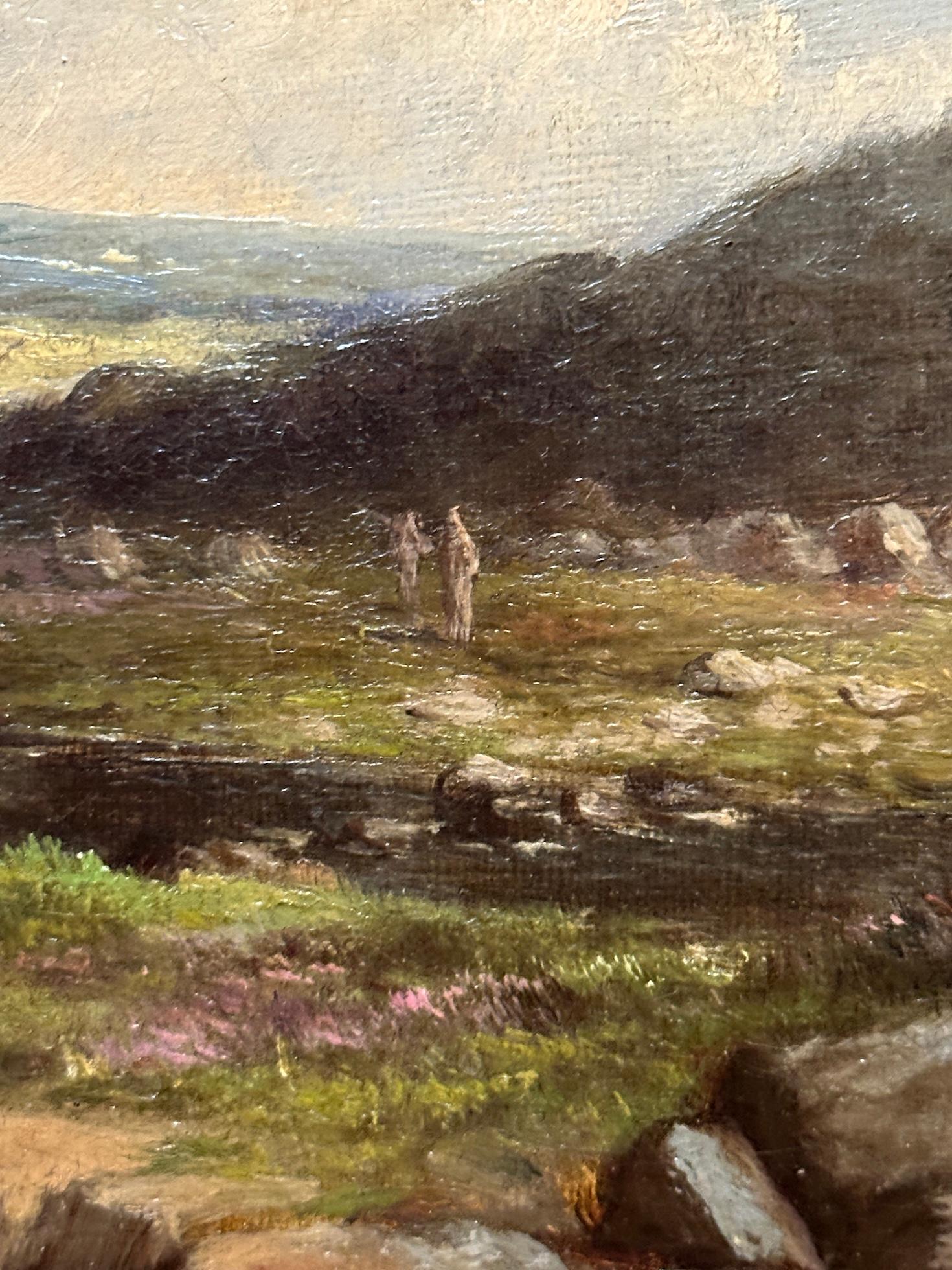 Victorian 19th century Highland landscape with pony and gun dogs with the gillie For Sale 2