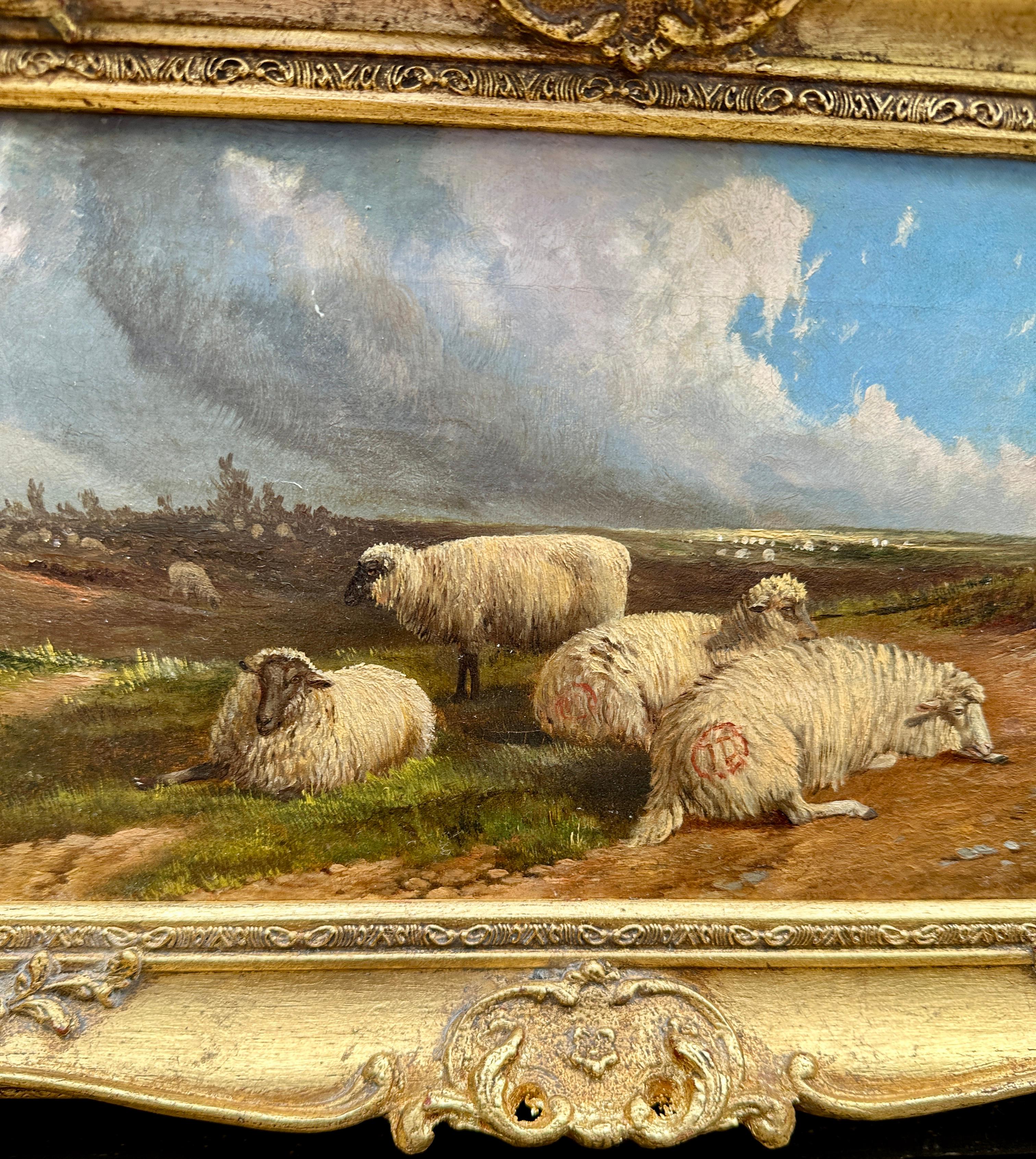 Viktorianische Moorlandschaft des 19. Jahrhunderts mit Weinreben und Ruhe von Schafen im Angebot 2