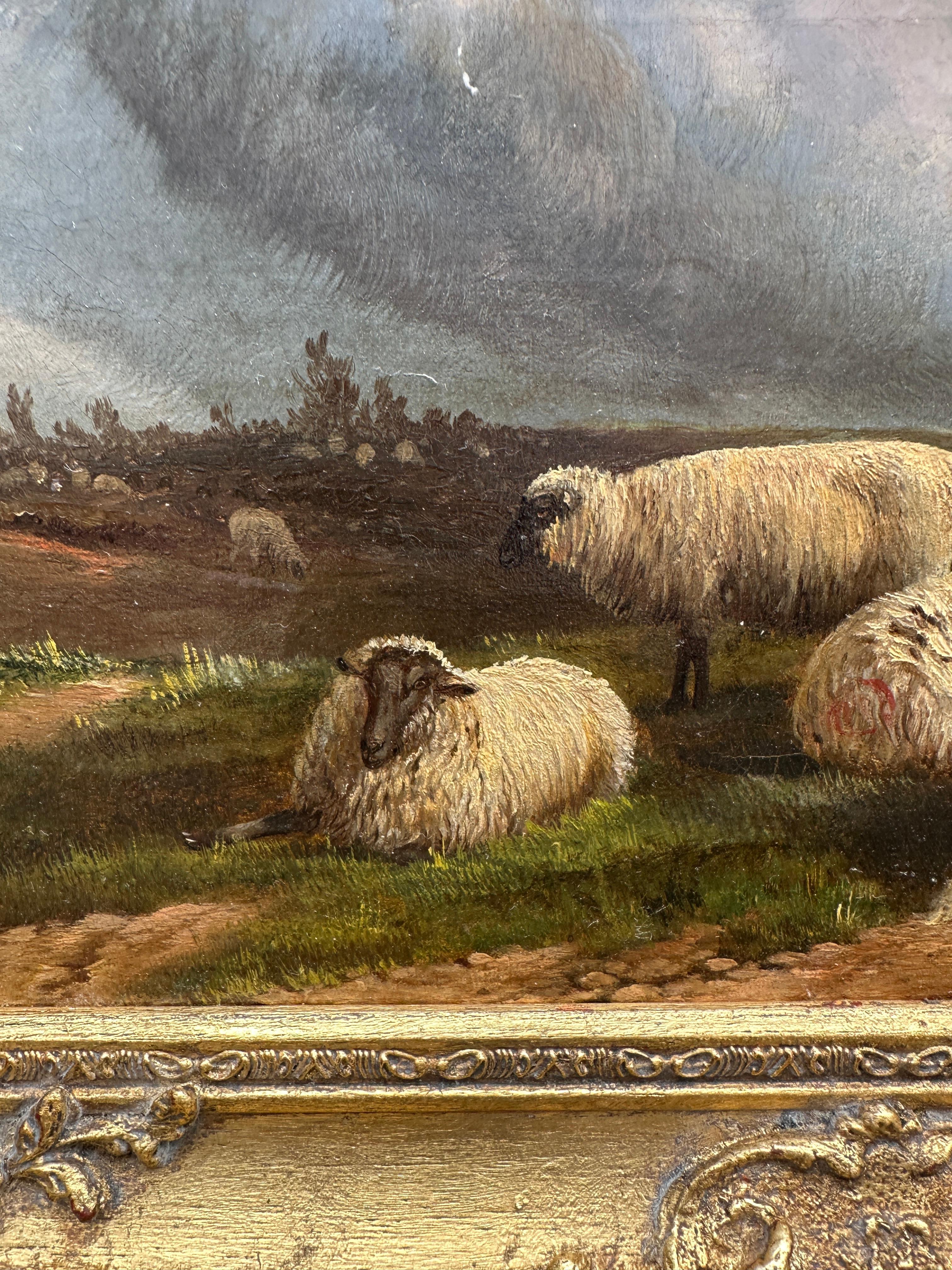 Viktorianische Moorlandschaft des 19. Jahrhunderts mit Weinreben und Ruhe von Schafen im Angebot 5