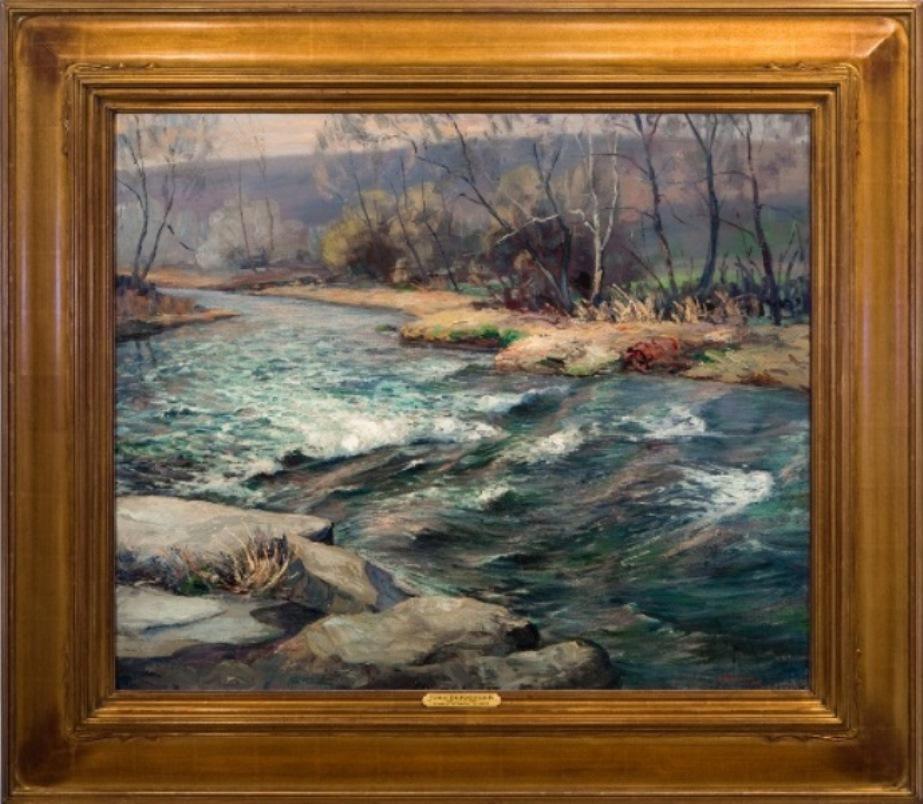 Landscape Painting John E. Berninger - « Fin de l'hiver »