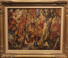 "Autumn Wood Interior" John E. Costigan, Early 20th Century Landscape Painting