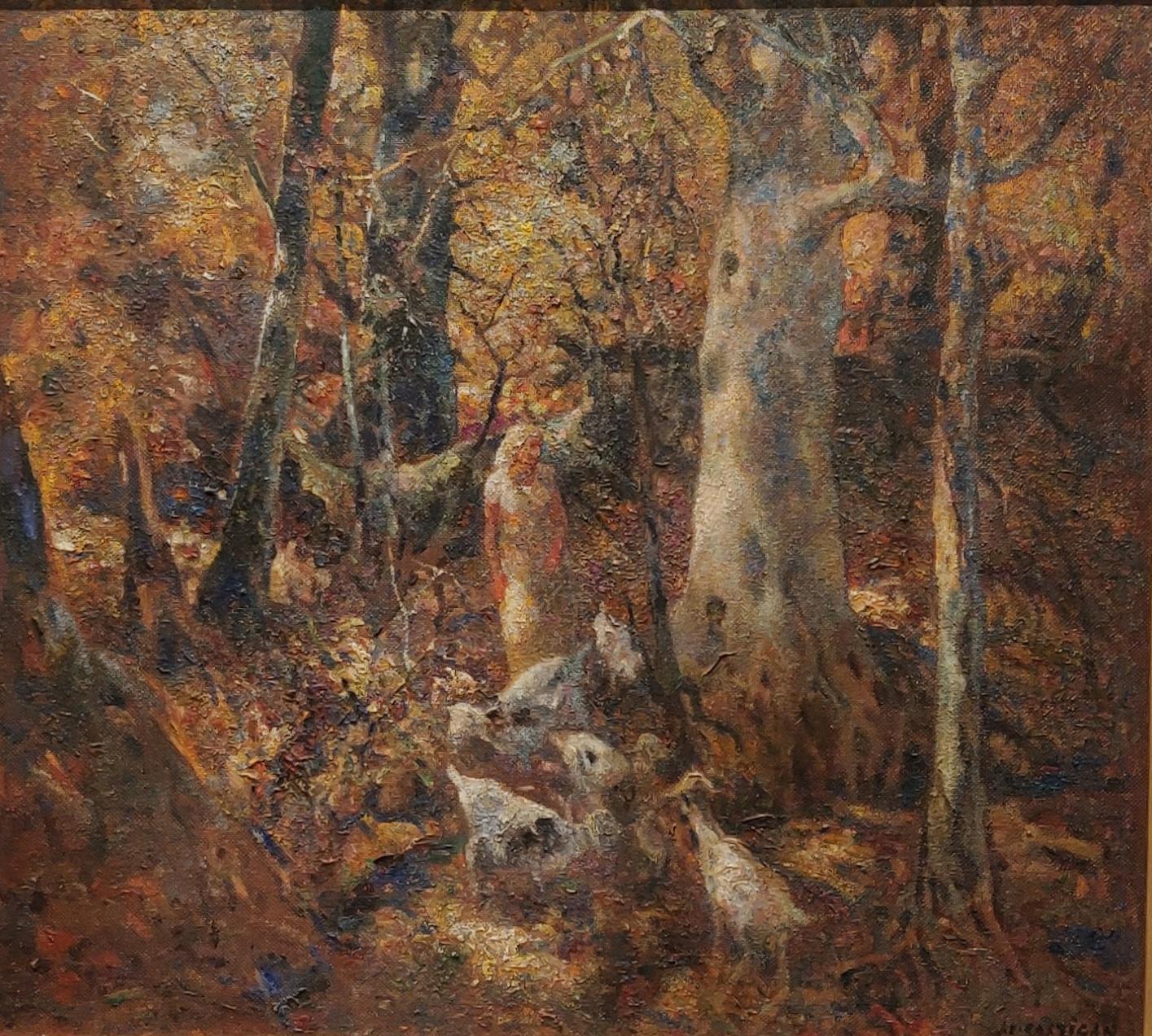 "Through the Woods" John E. Costigan, Early 20th Century Landscape Painting