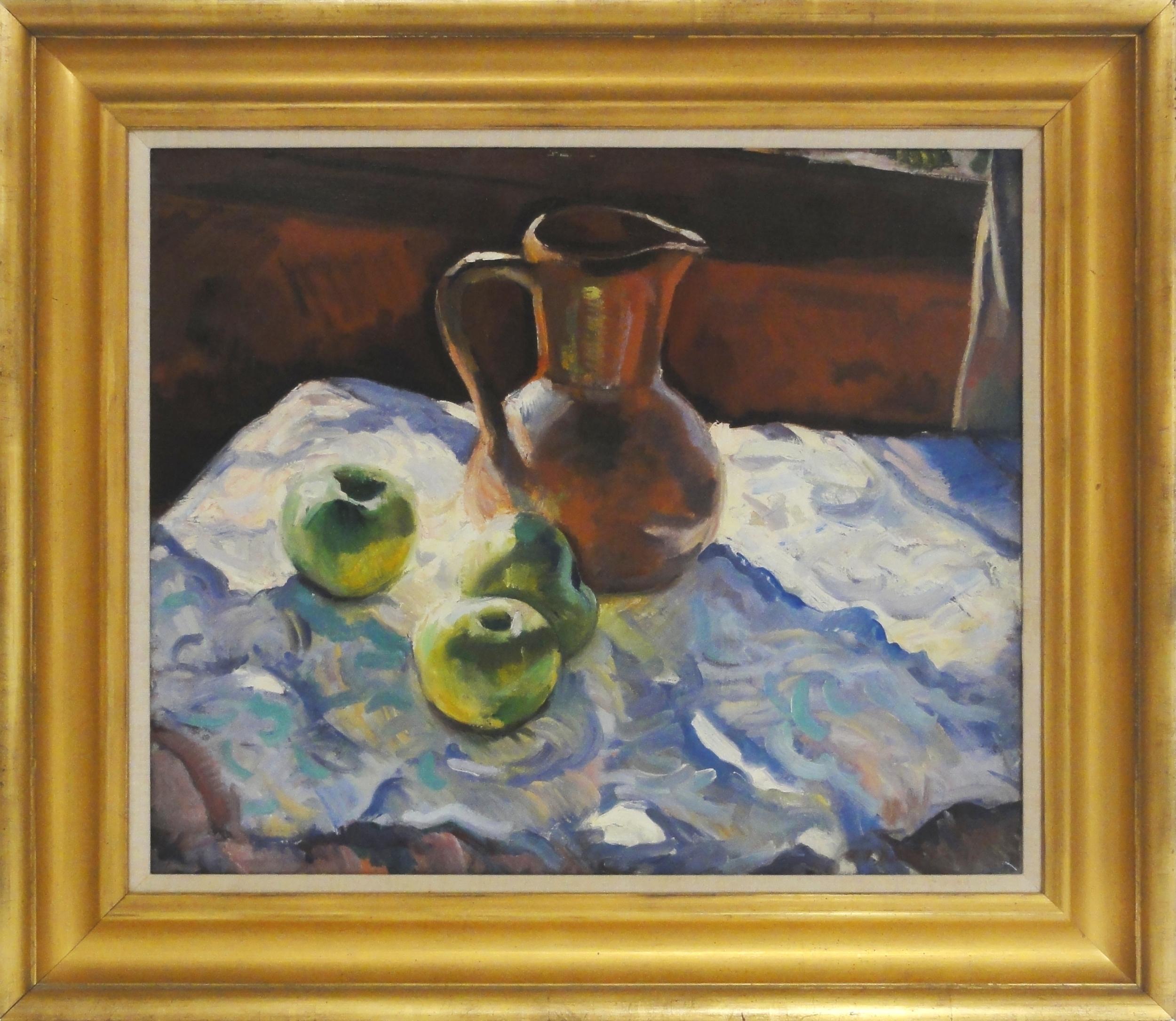 Green Apples - Painting by John E. Weis