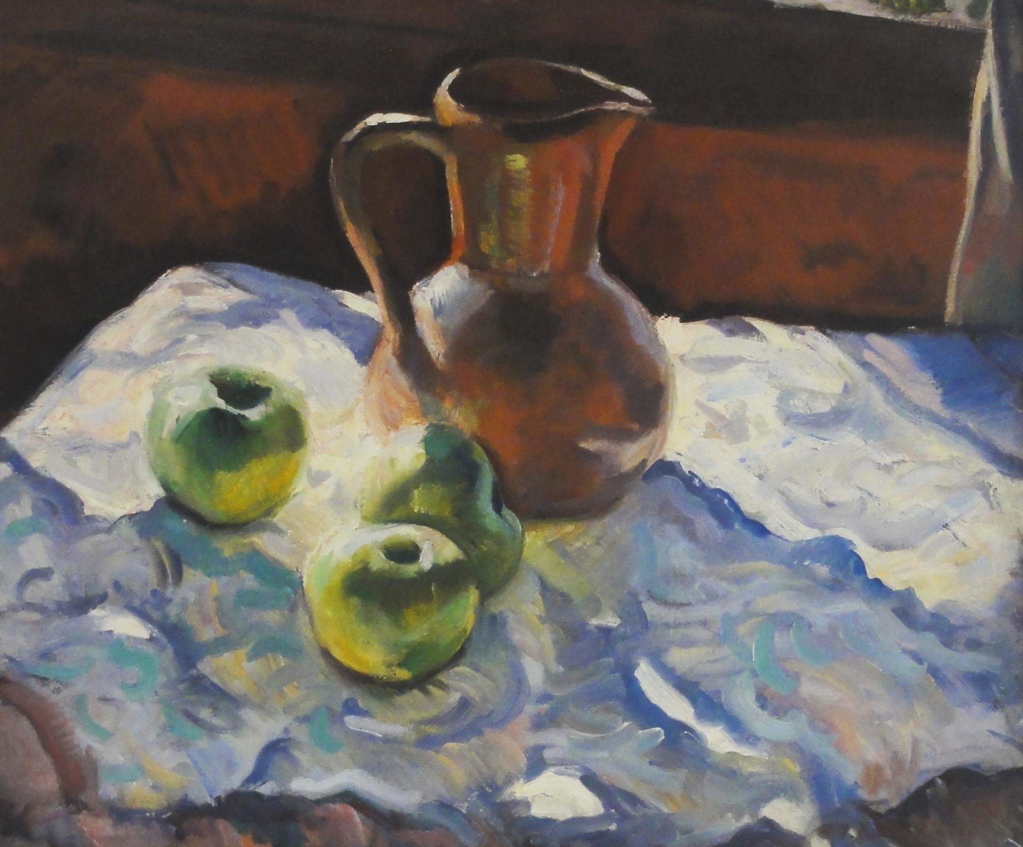 John E. Weis Still-Life Painting - Green Apples