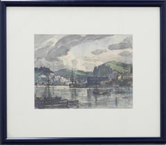 John Edmund Mace RBA (1889-1952) - Framed Mixed Media, Dartmouth Harbour