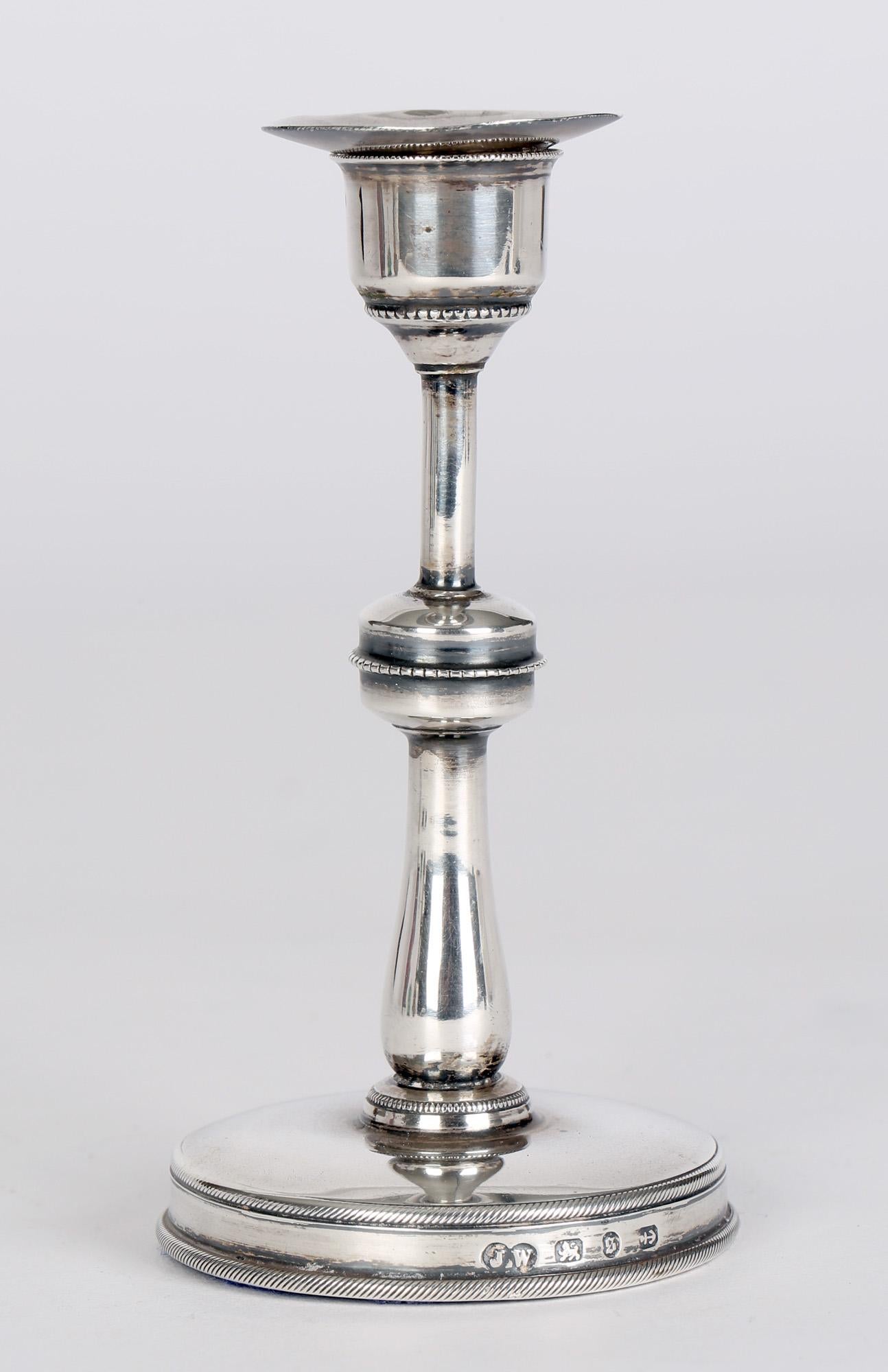 John Edward Wimot Art Victorian Dwarf Silver Candlestick, Birmingham, 1892 For Sale 2