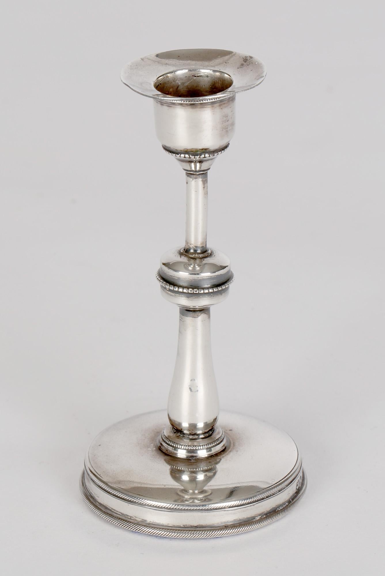 Late Victorian John Edward Wimot Art Victorian Dwarf Silver Candlestick, Birmingham, 1892 For Sale