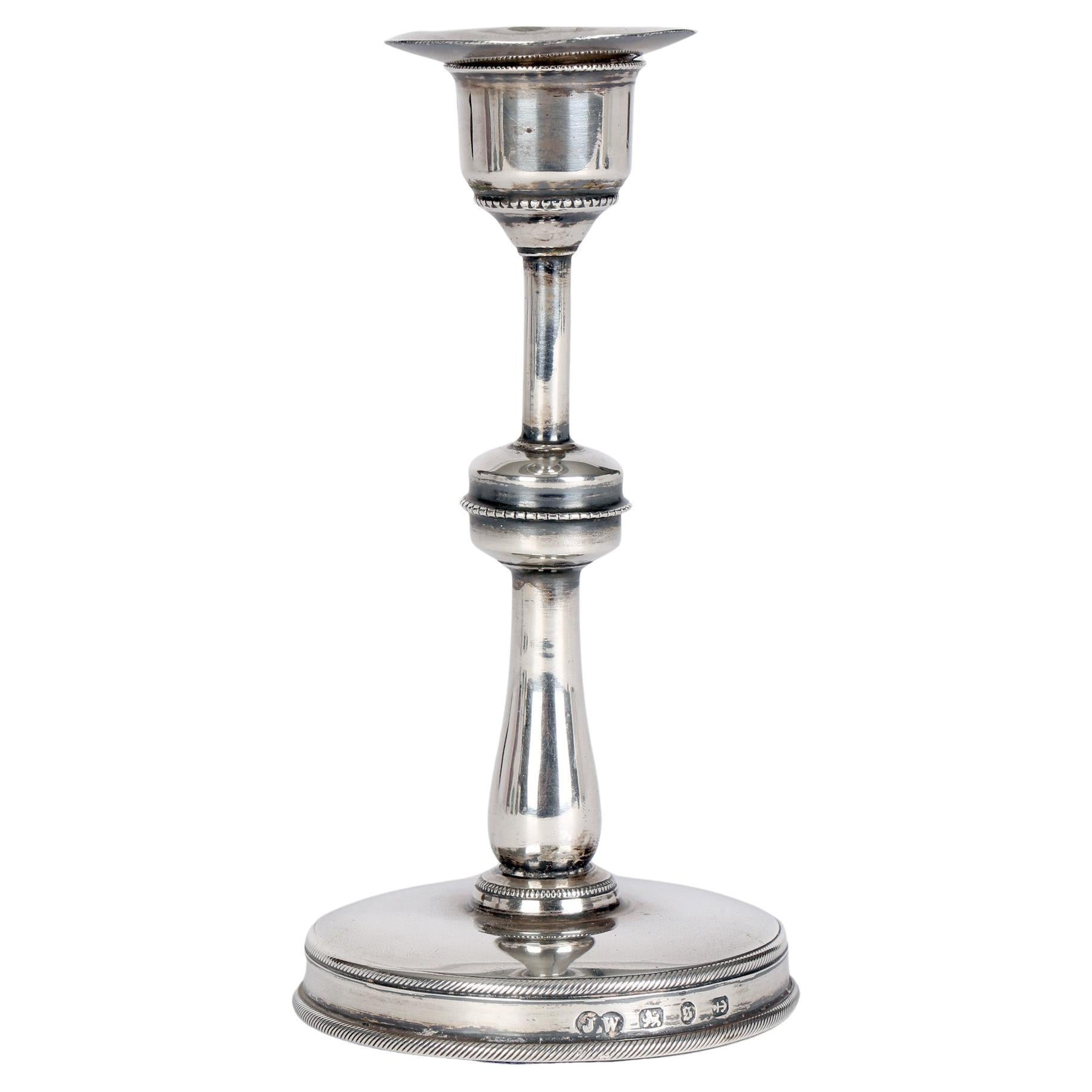 John Edward Wimot Art Victorian Dwarf Silver Candlestick, Birmingham, 1892 For Sale