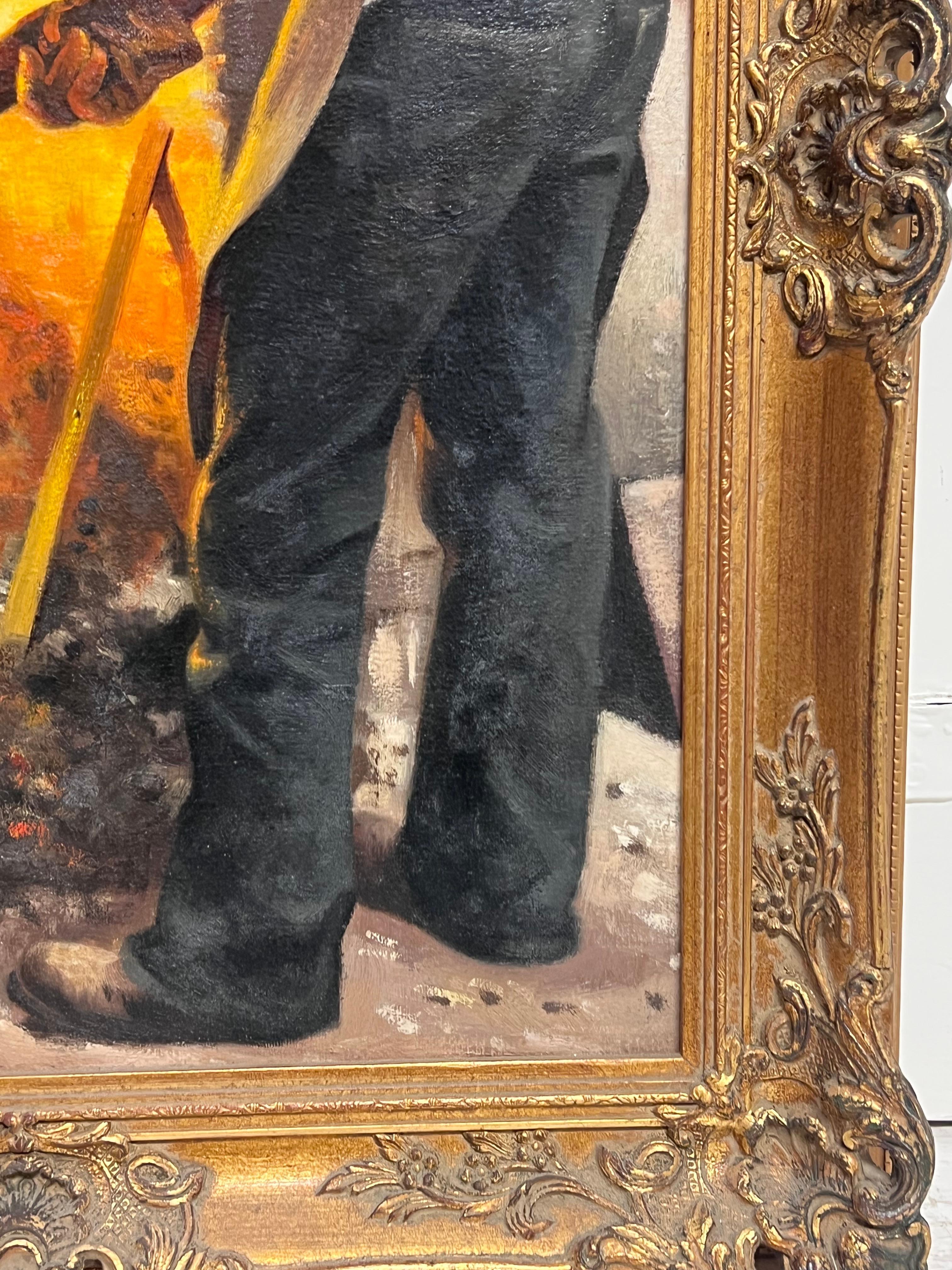 Le forgeron
par John Edwards (Angleterre, 1940 - 2020)
huile sur toile signée, encadrée
encadré : 29 x 23.5 pouces
toile : 23 x 18 pouces
Provenance : collection privée, Royaume-Uni.
Condit : très bon état

Pour plus d'informations, n'hésitez pas à