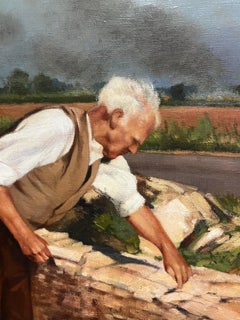 The Cotswold Stone Wall Layer Traditional English Portrait Large Oil Painting