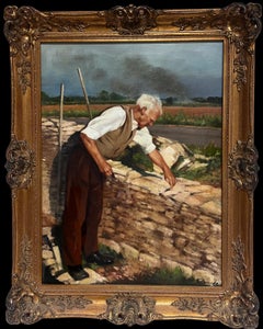 The Cotswold Stone Wall Layer Traditional English Portrait Large Oil Painting