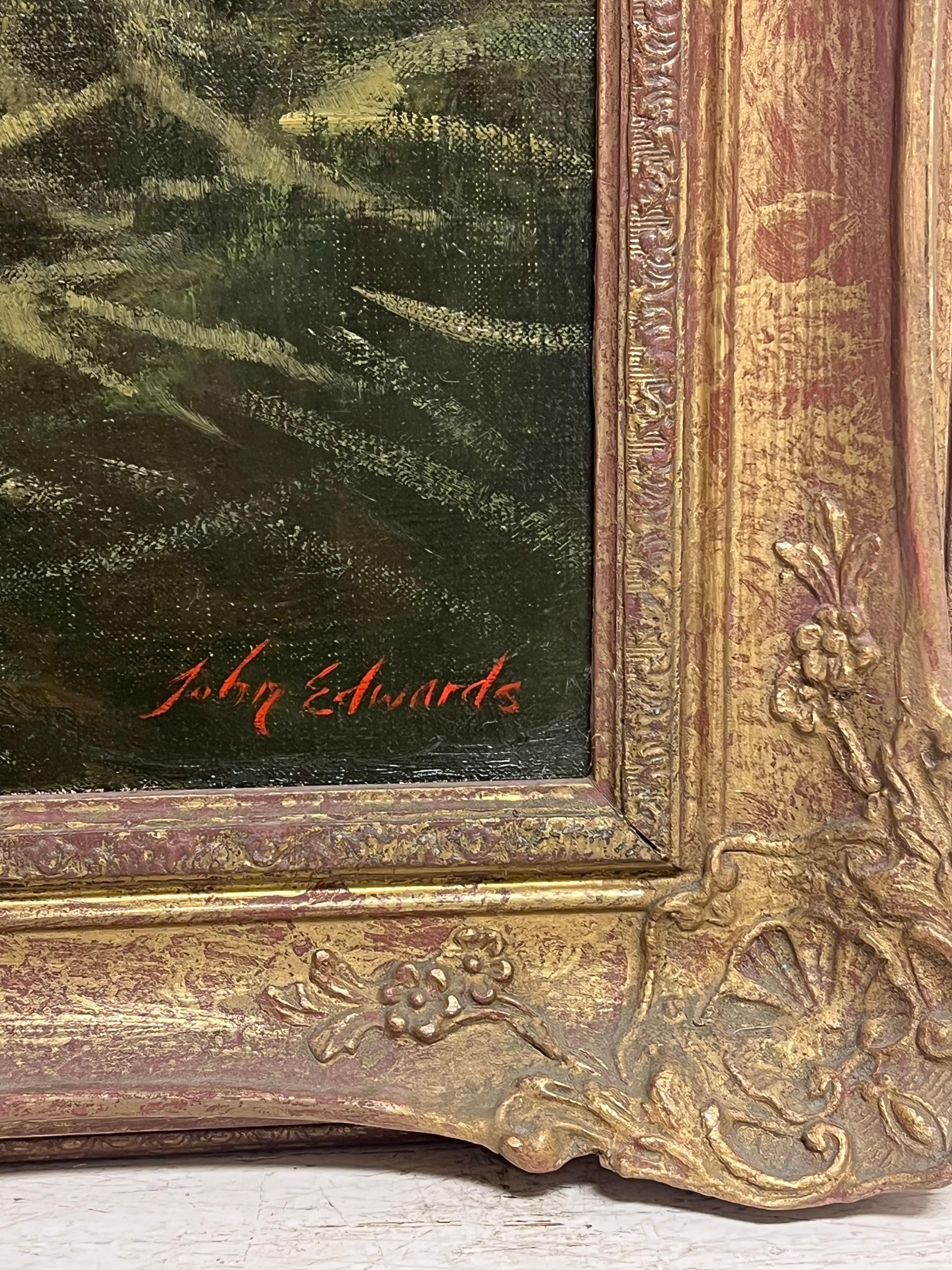 Der Fechter Traditionelles englisches Landhandwerk Portrait Ölgemälde (Viktorianisch), Painting, von John Edwards