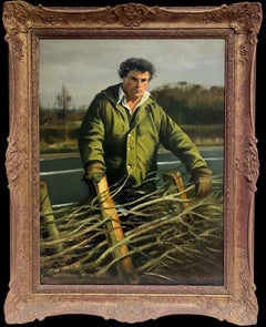 The Fencer Traditional English Rural Crafts Portrait Oil Painting