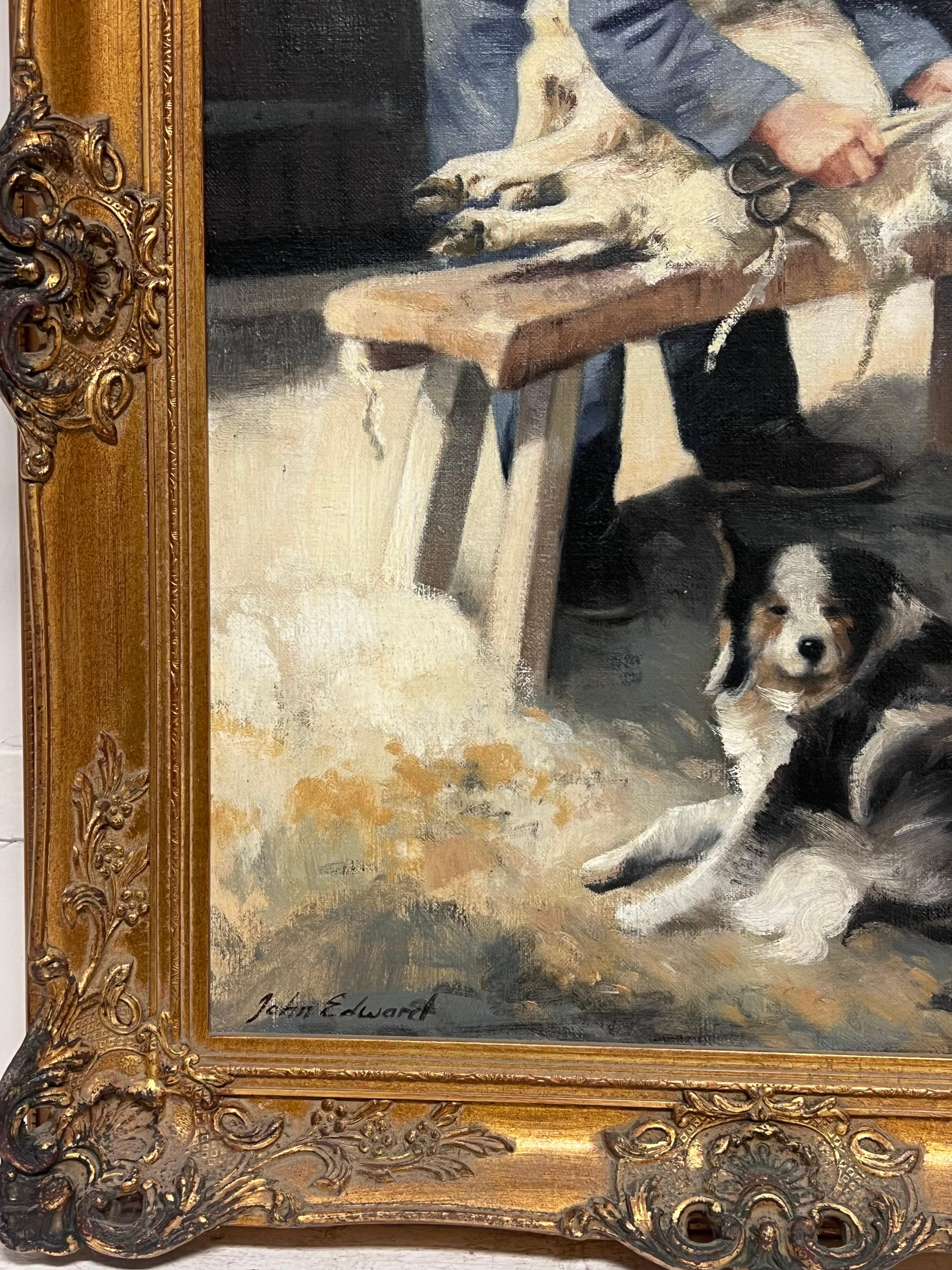 Der Schafscherer
von John Edwards (England, 1940 - 2020)
signiertes Öl auf Leinwand, gerahmt
Gerahmt: 29 x 23,5 Zoll
Leinwand : 23 x 18 Zoll
Provenienz: Privatsammlung, England
Condit: sehr guter Zustand

Für weitere Informationen wenden Sie sich