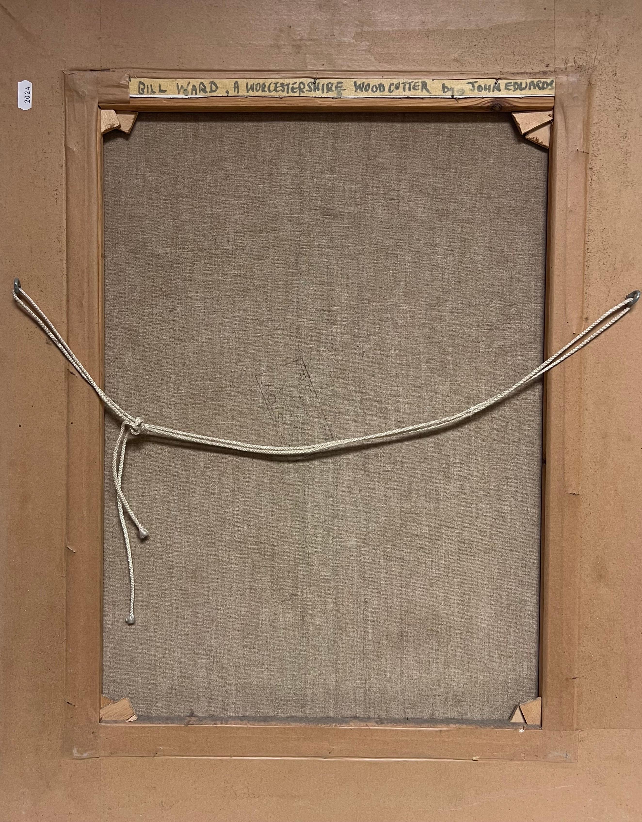 Der Holzfäller Traditionelles englisches Landleben Porträt Ölgemälde auf Leinwand im Angebot 5