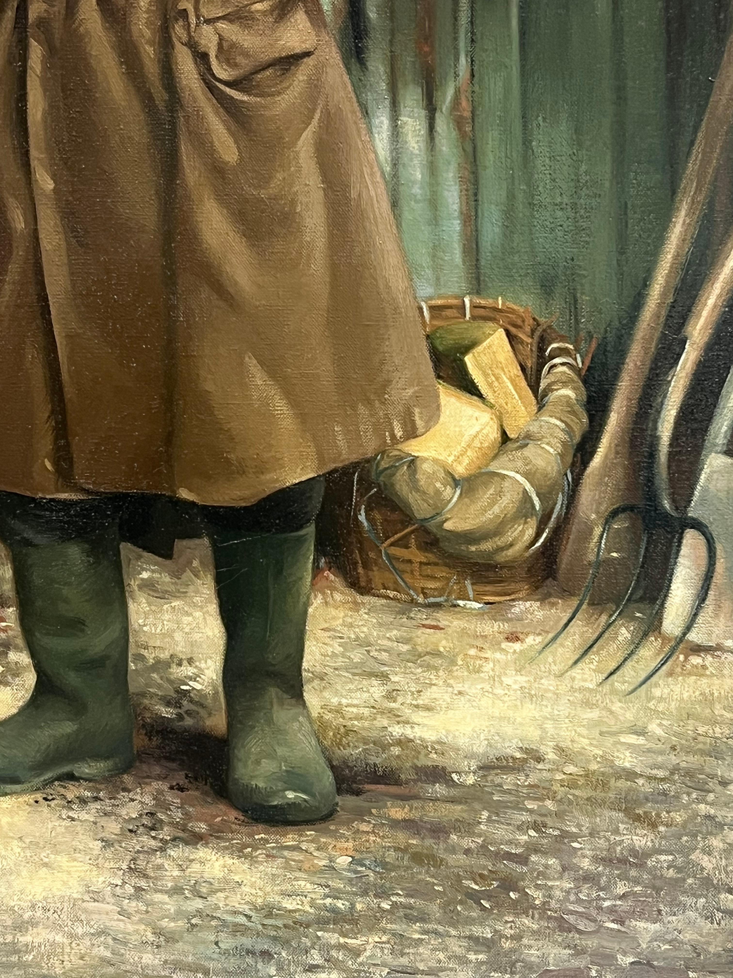 Der Holzschneider
von John Edwards (England, 1940 - 2020)
signiertes Öl auf Leinwand, gerahmt
Gerahmt: 29 x 23,5 Zoll
Leinwand : 23 x 18 Zoll
Provenienz: Privatsammlung, England
Condit: sehr guter Zustand

Für weitere Informationen wenden Sie sich