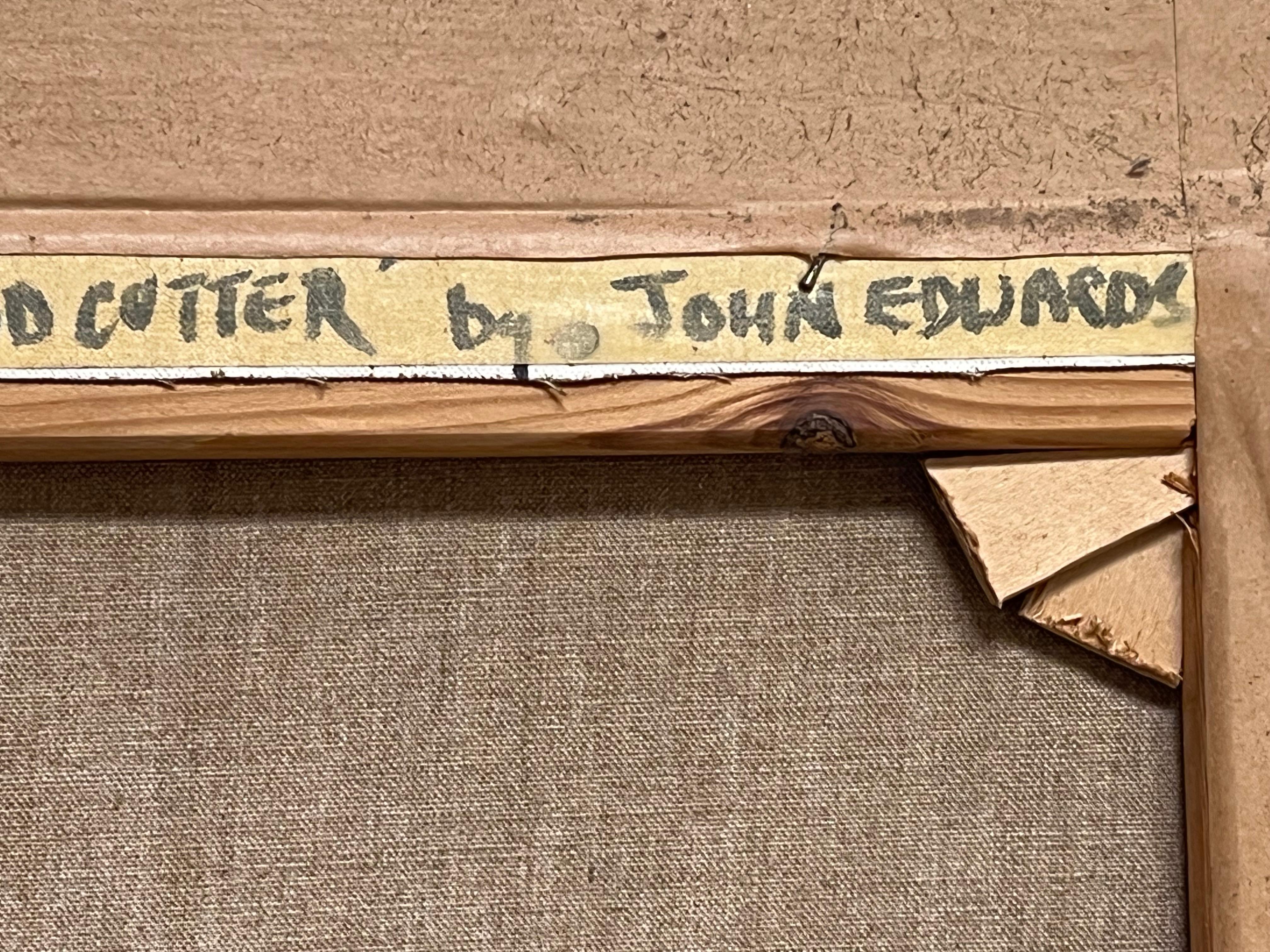 Der Holzfäller Traditionelles englisches Landleben Porträt Ölgemälde auf Leinwand im Angebot 3