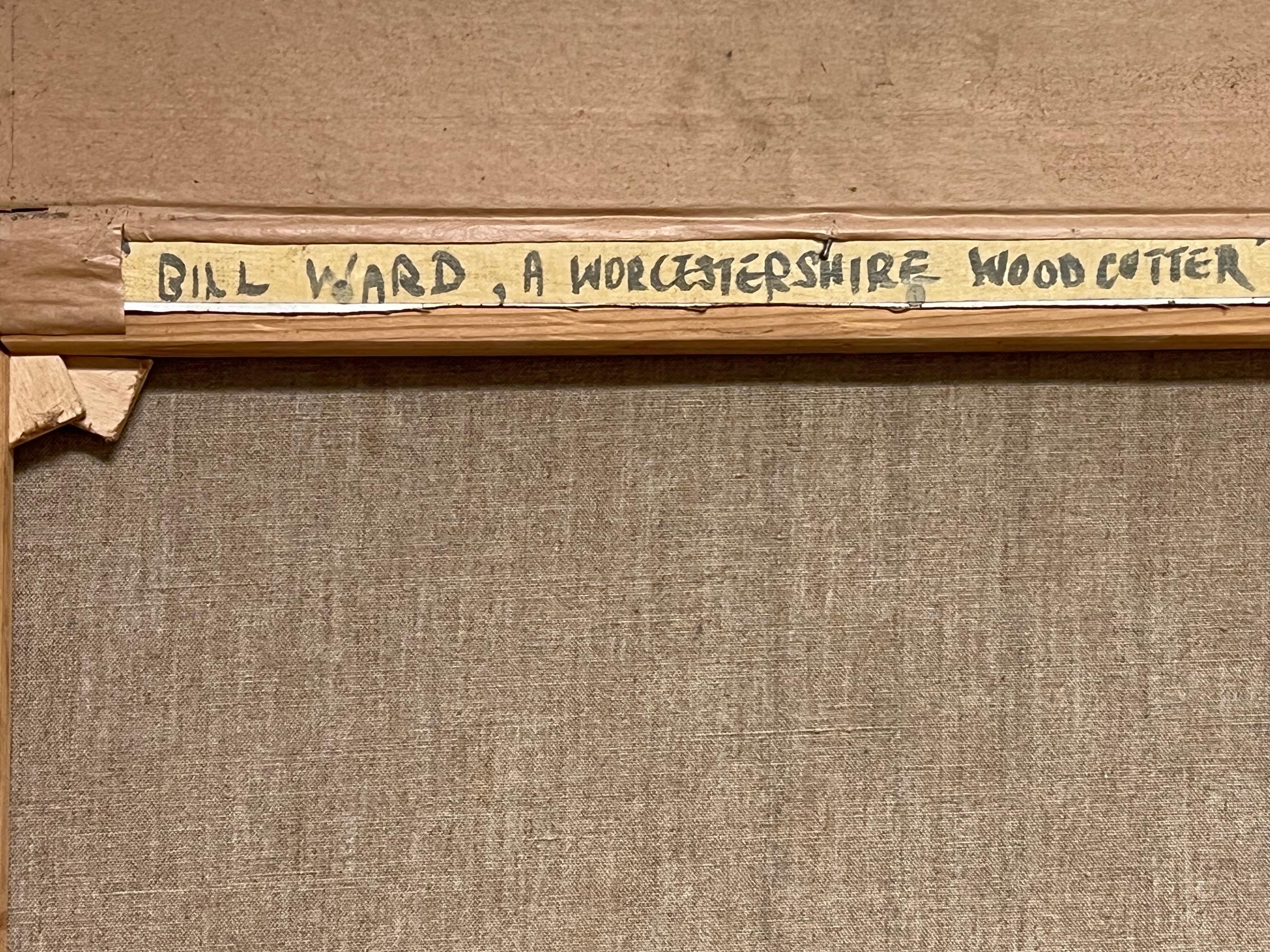 Der Holzfäller Traditionelles englisches Landleben Porträt Ölgemälde auf Leinwand im Angebot 4