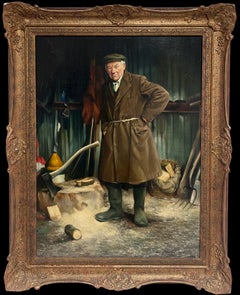 The Wood Cutter Traditional English Rural Life Portrait Oil Painting on Canvas